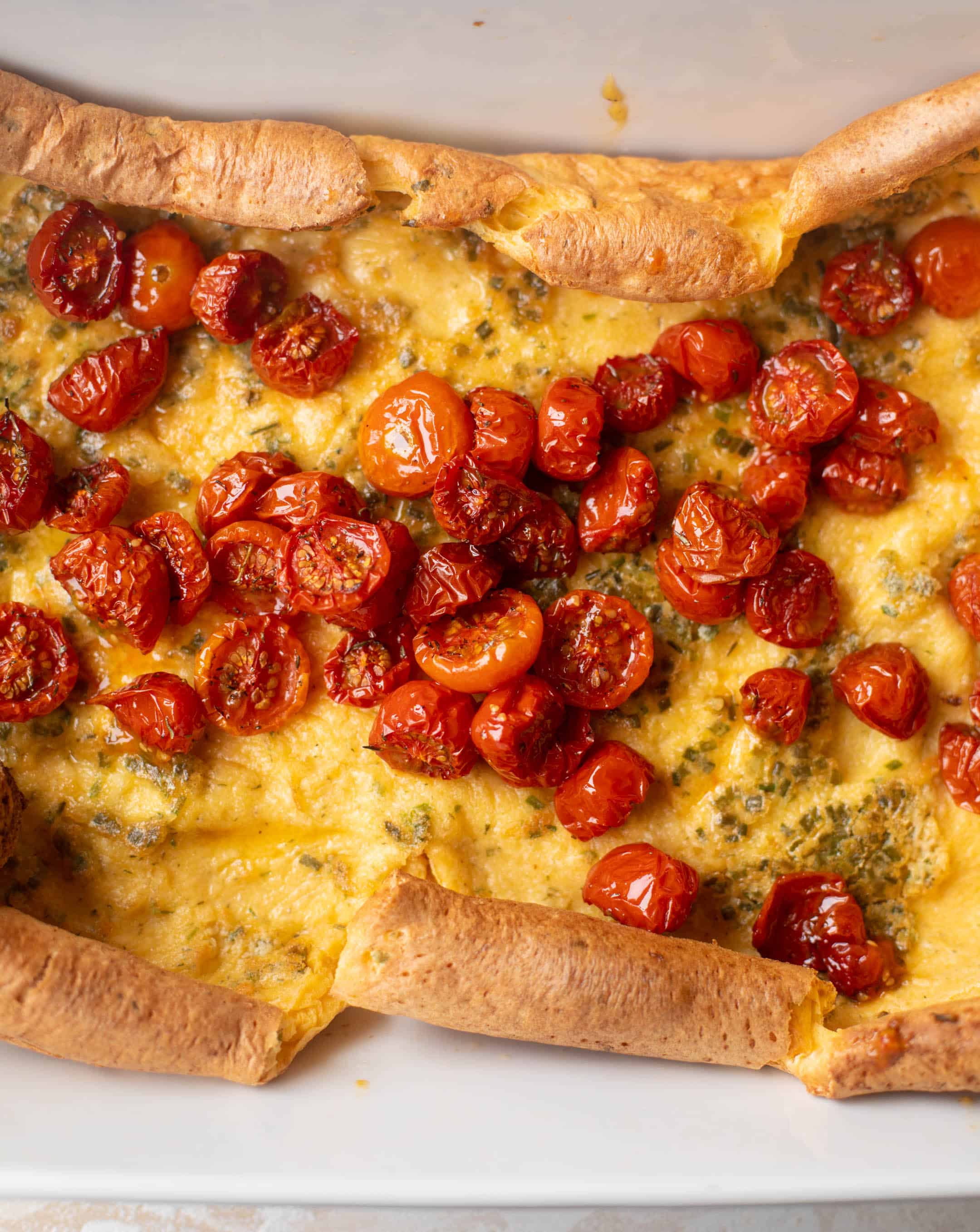 savory dutch baby with slow roasted tomatoes