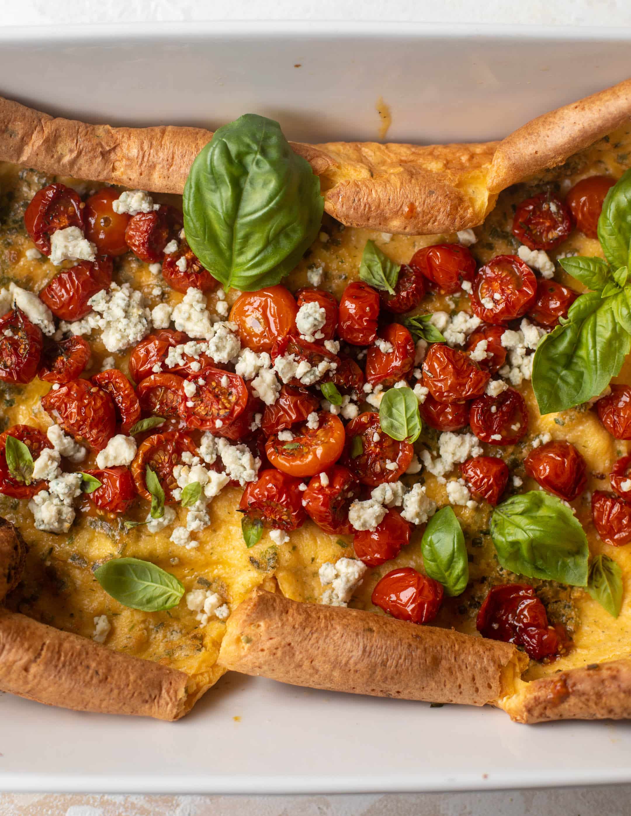 savory dutch baby with slow roasted tomatoes