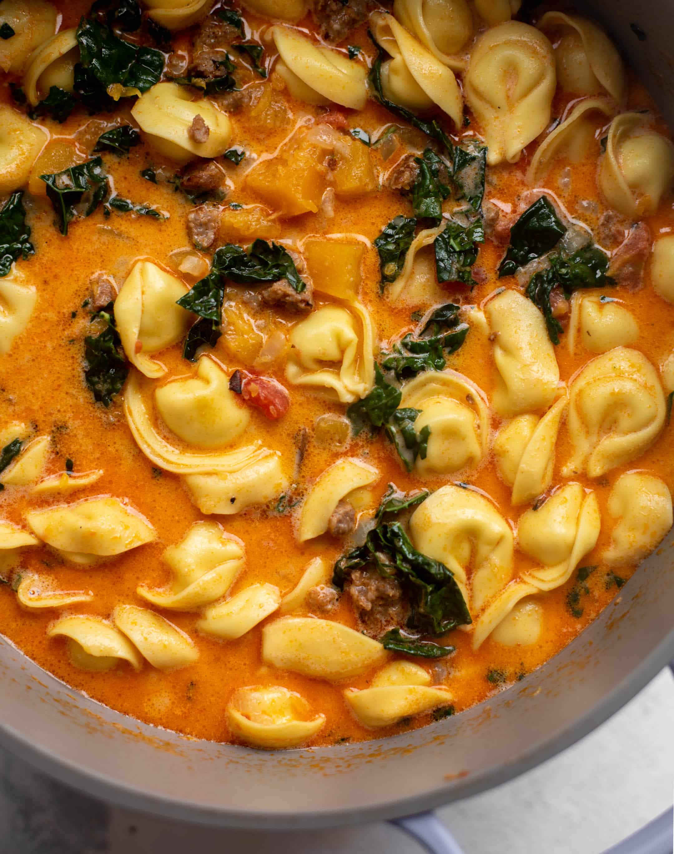 butternut squash sausage tortellini soup