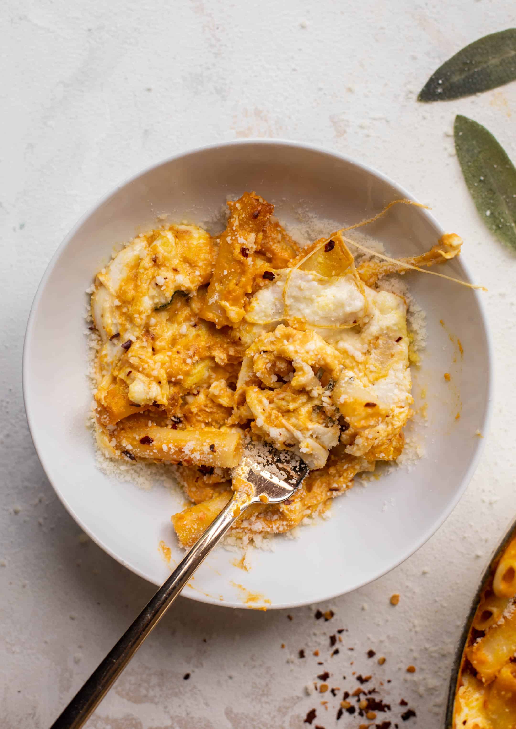 pumpkin burrata baked ziti