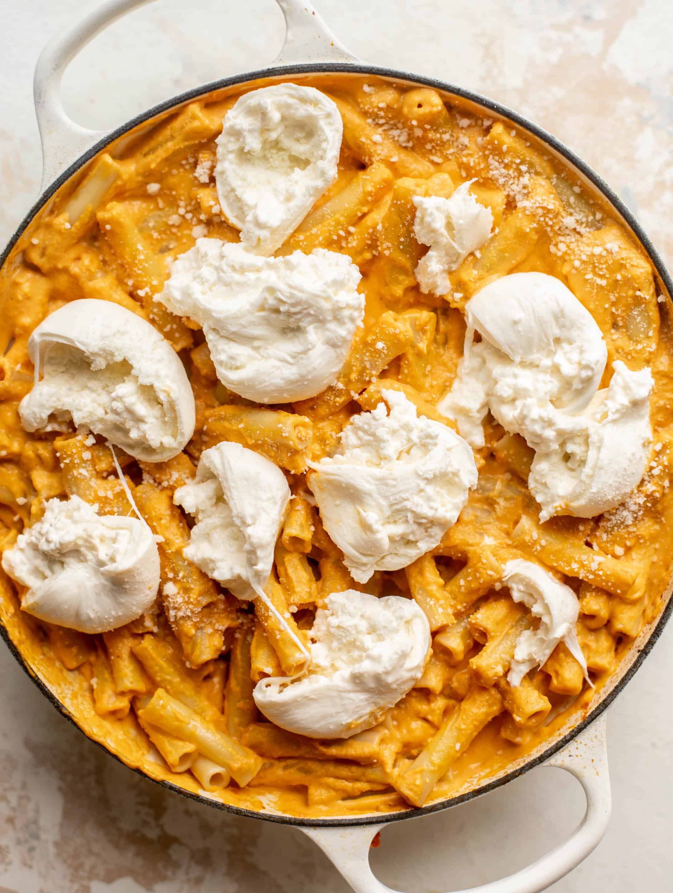 pumpkin burrata baked ziti