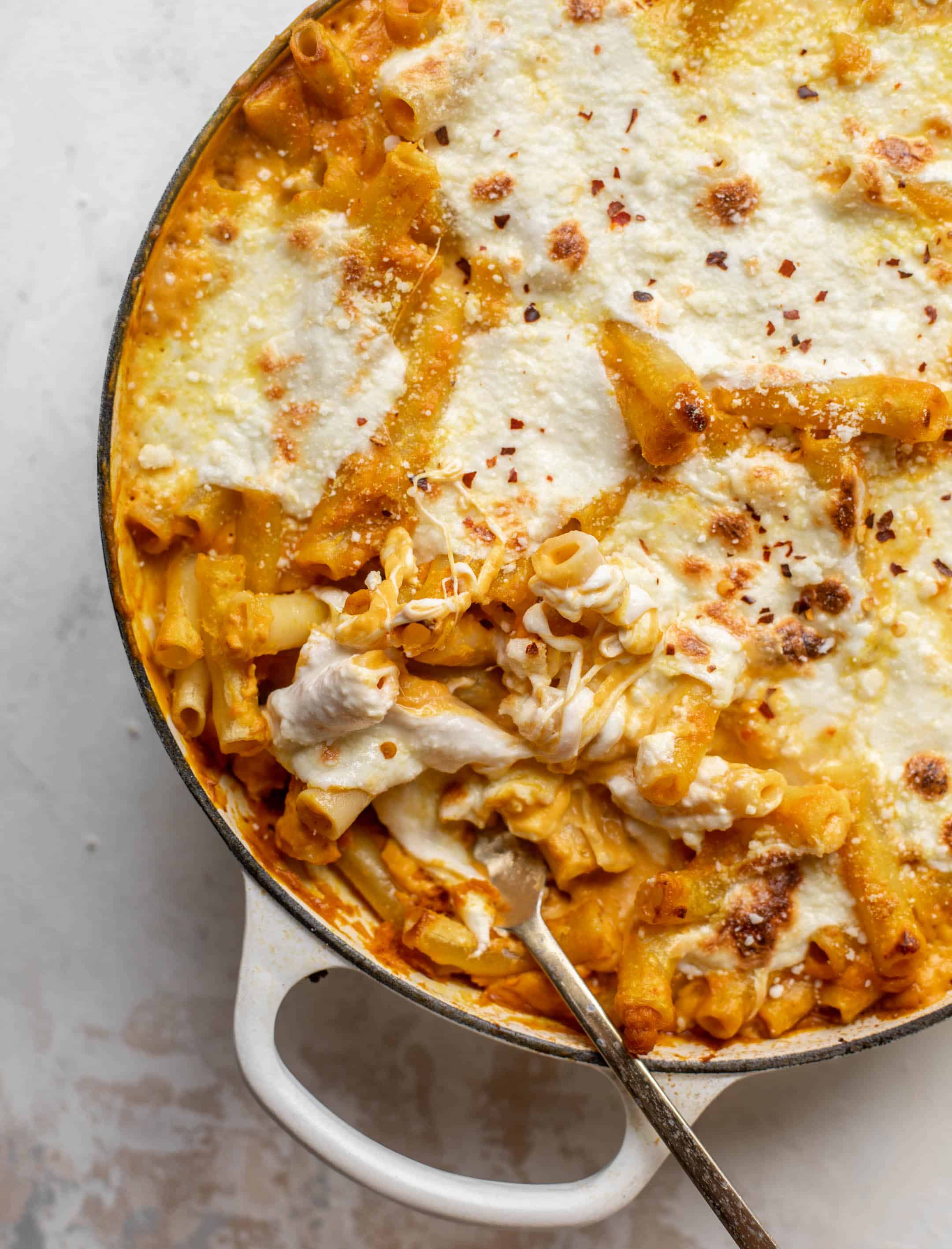 pumpkin burrata baked ziti