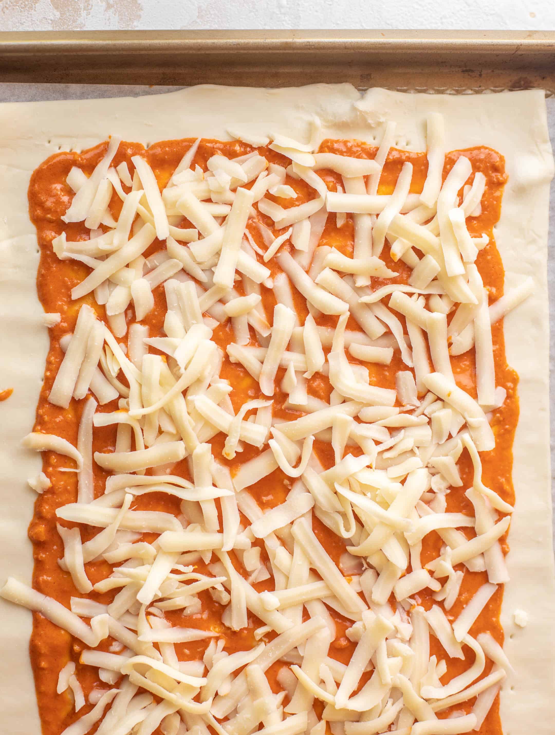 vodka sauce puff pastry pizza