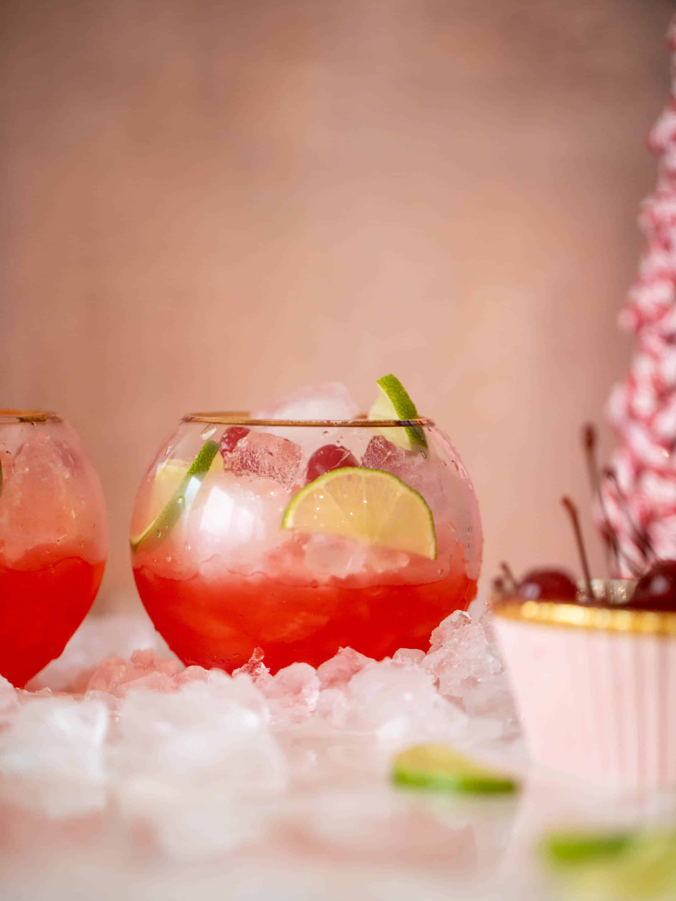 cherry lime ginger beer mocktail