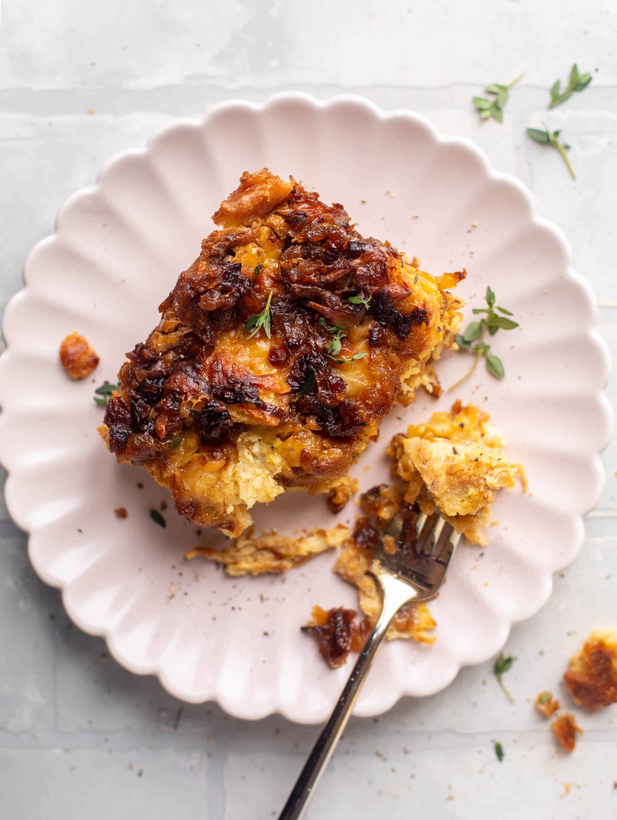overnight french onion croissant bake