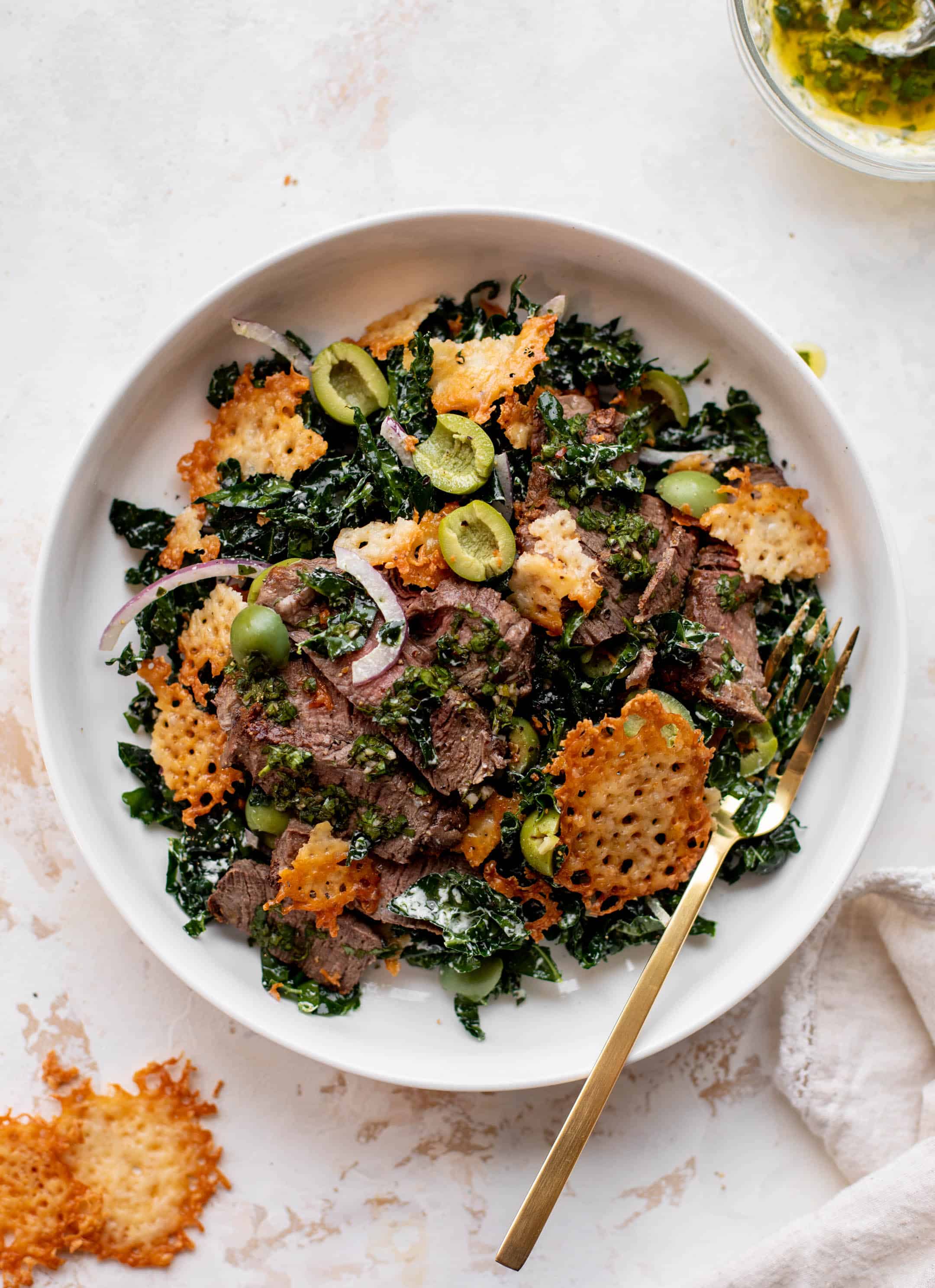 chimichurri kale steak salad