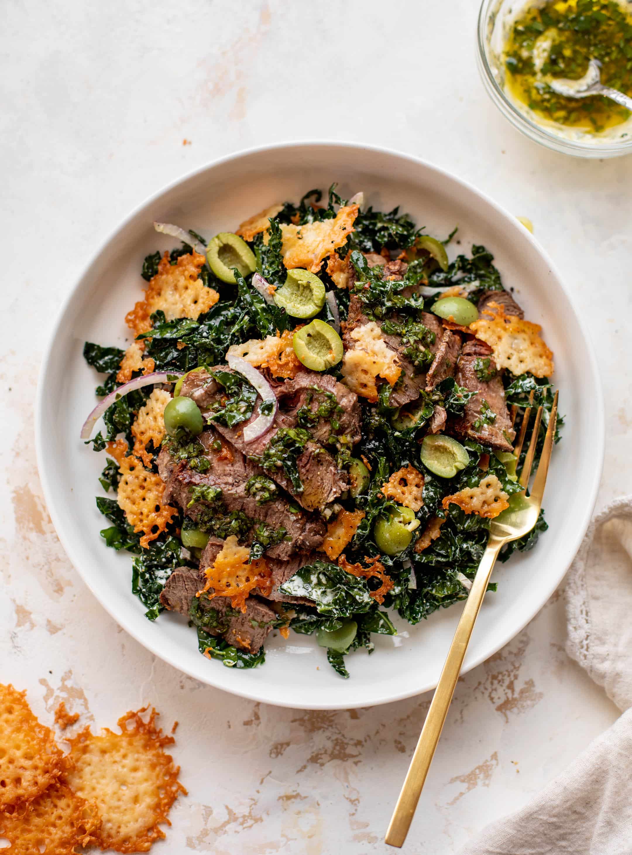 chimichurri kale steak salad