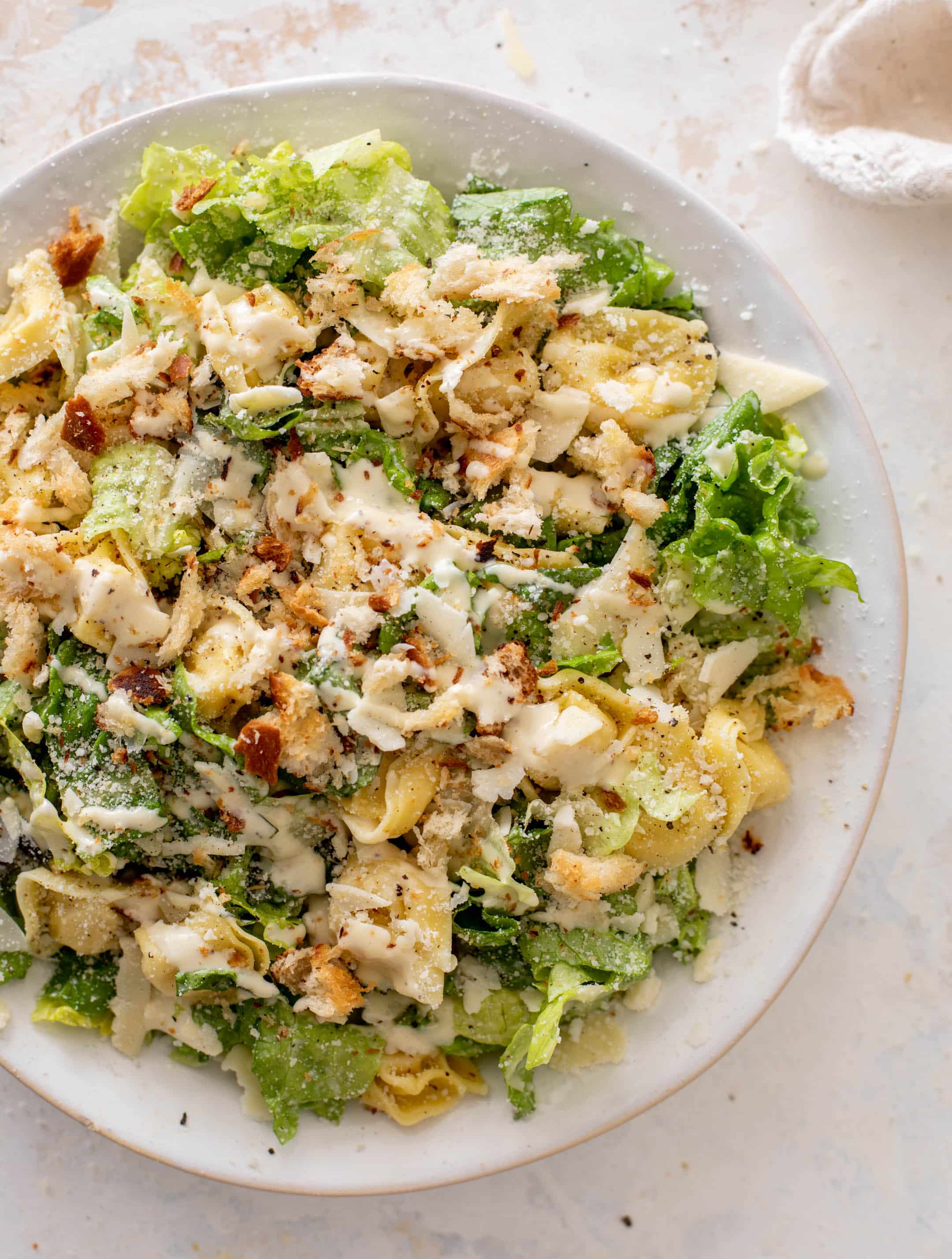cheese tortellini caesar salad
