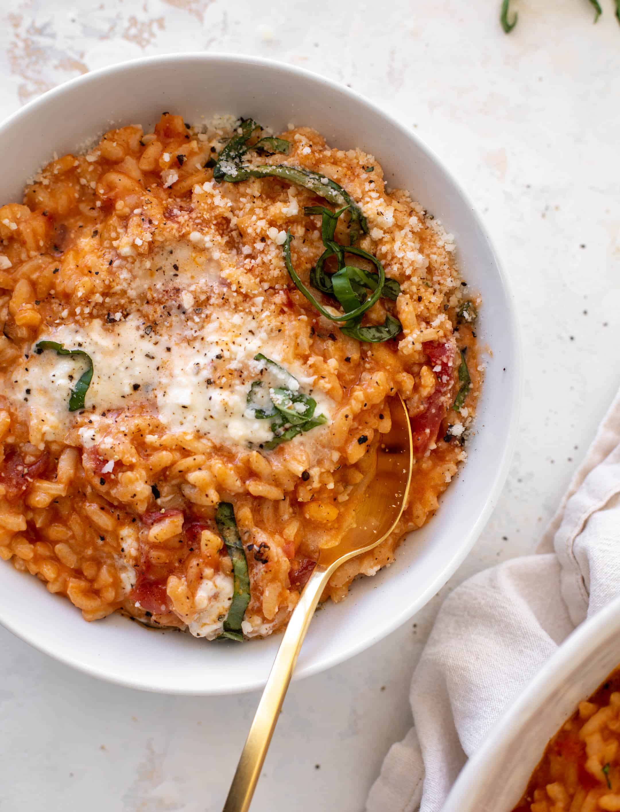 fire roasted tomato risotto with burrata