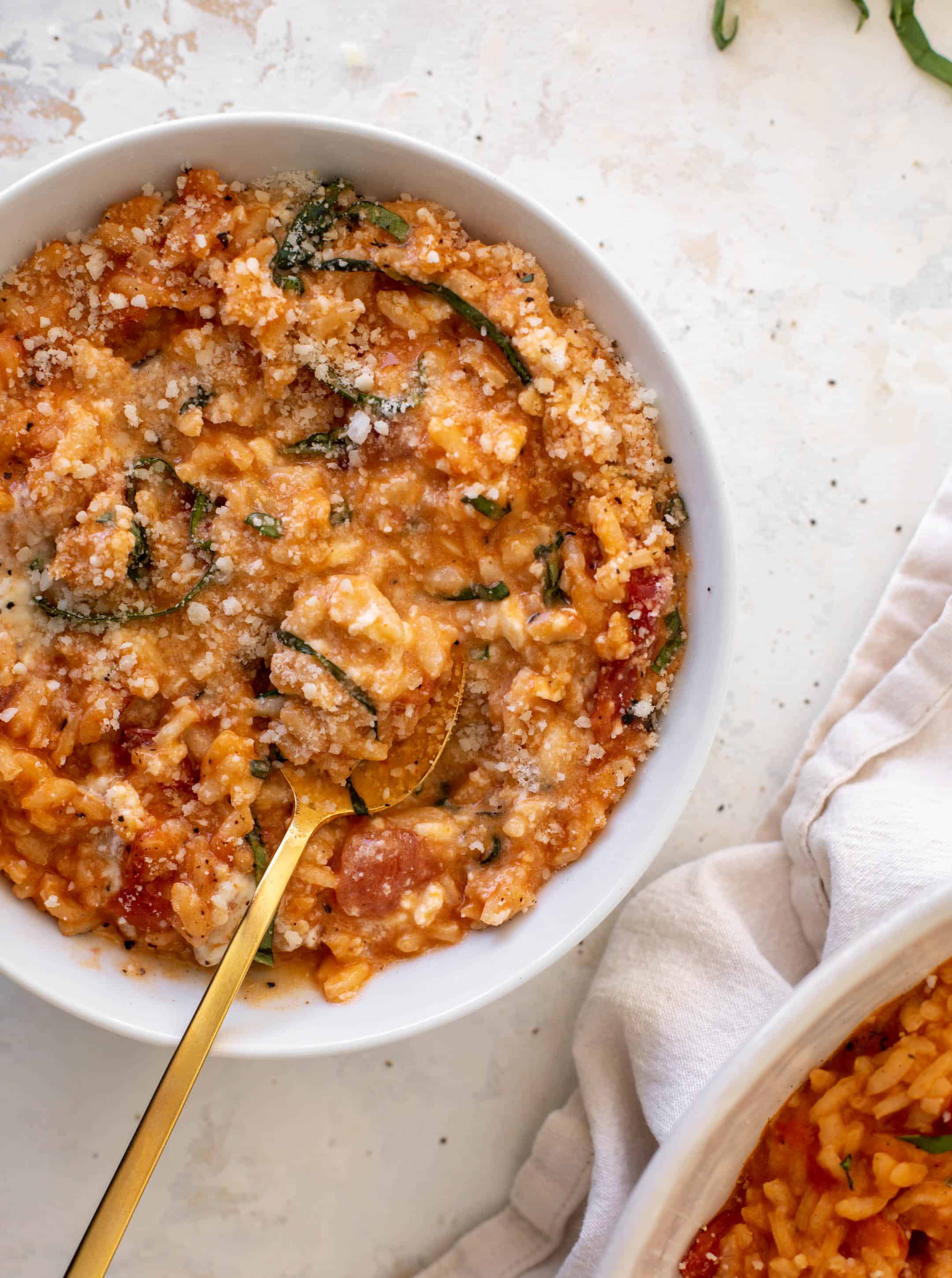 fire roasted tomato risotto with burrata