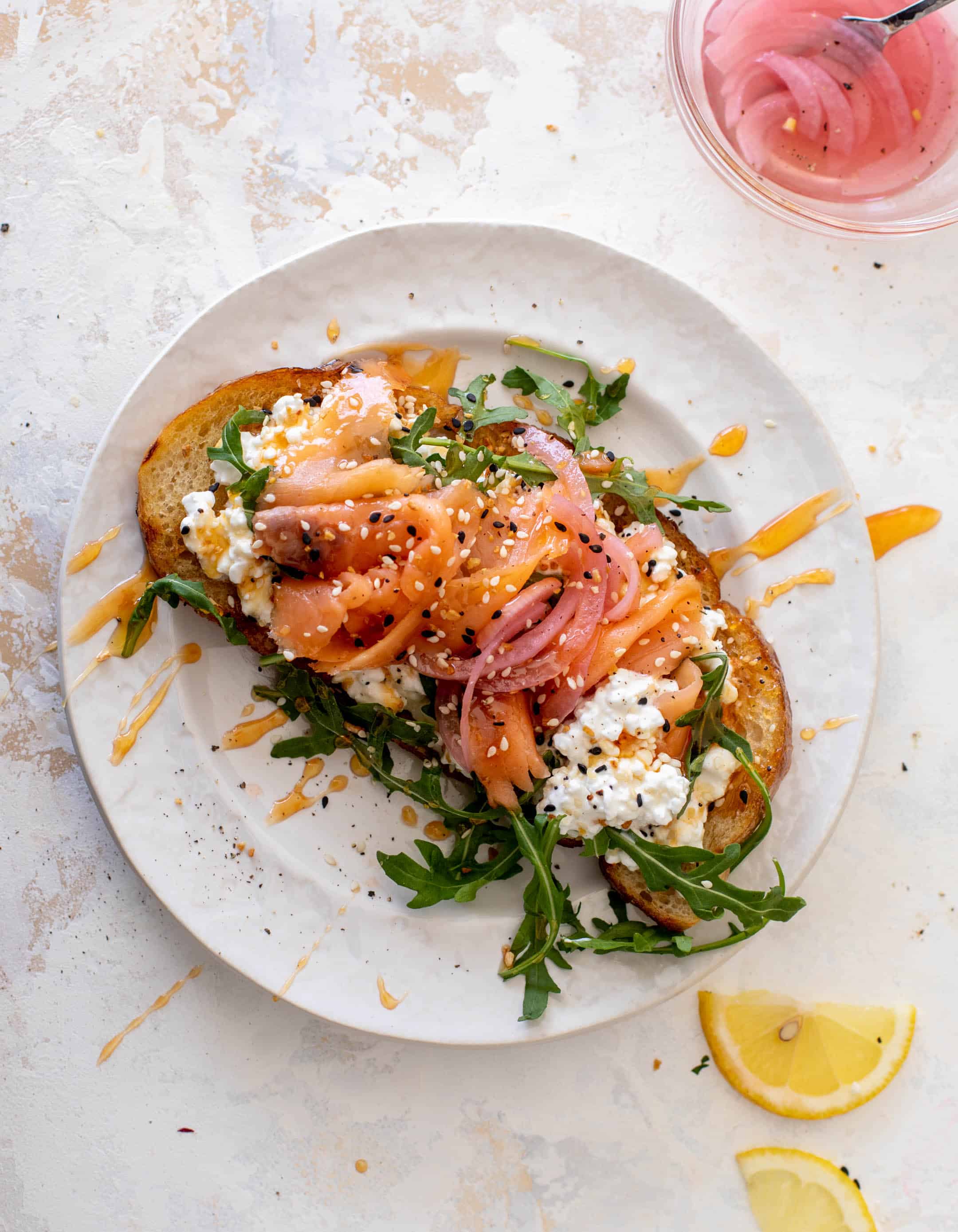 smoked salmon cottage cheese toast