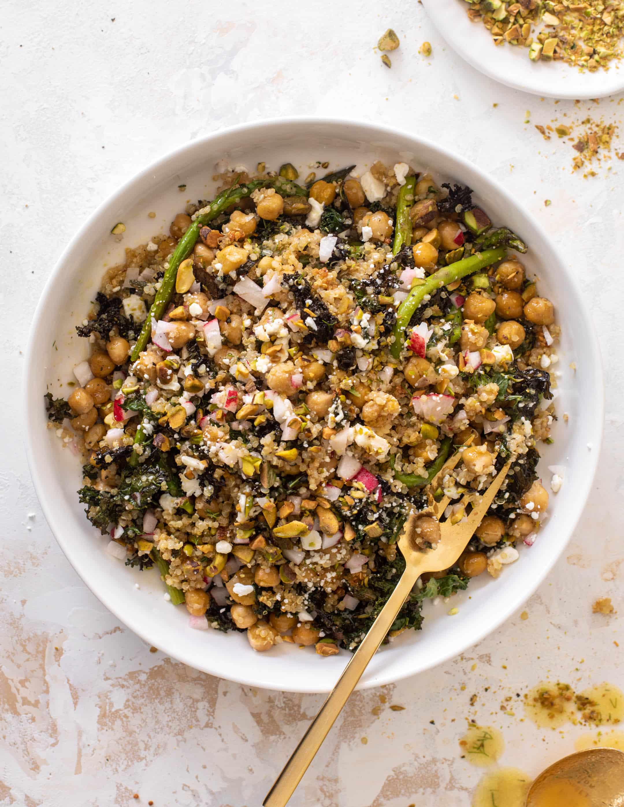 warm spring quinoa salad