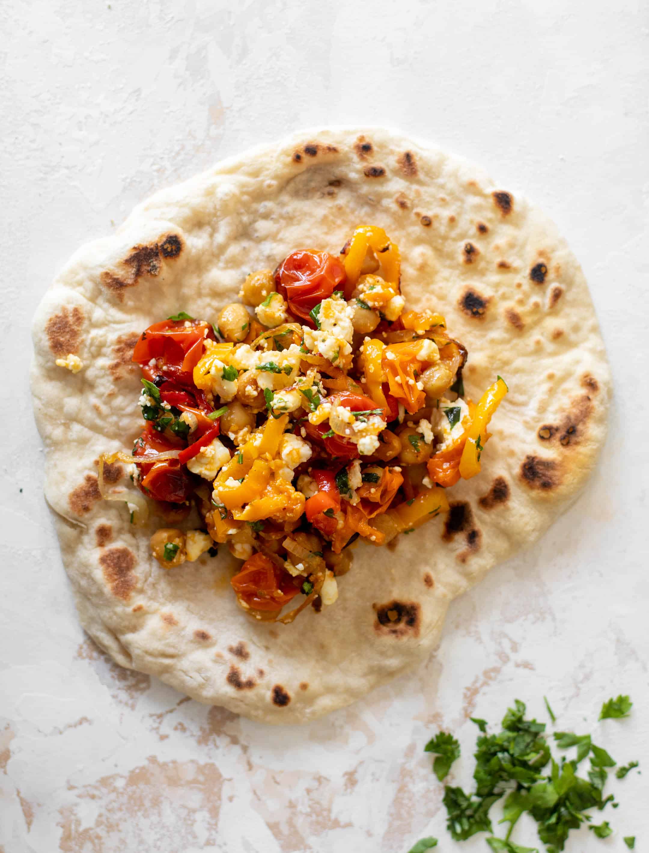 roasted chickpeas with tomatoes and sweet peppers