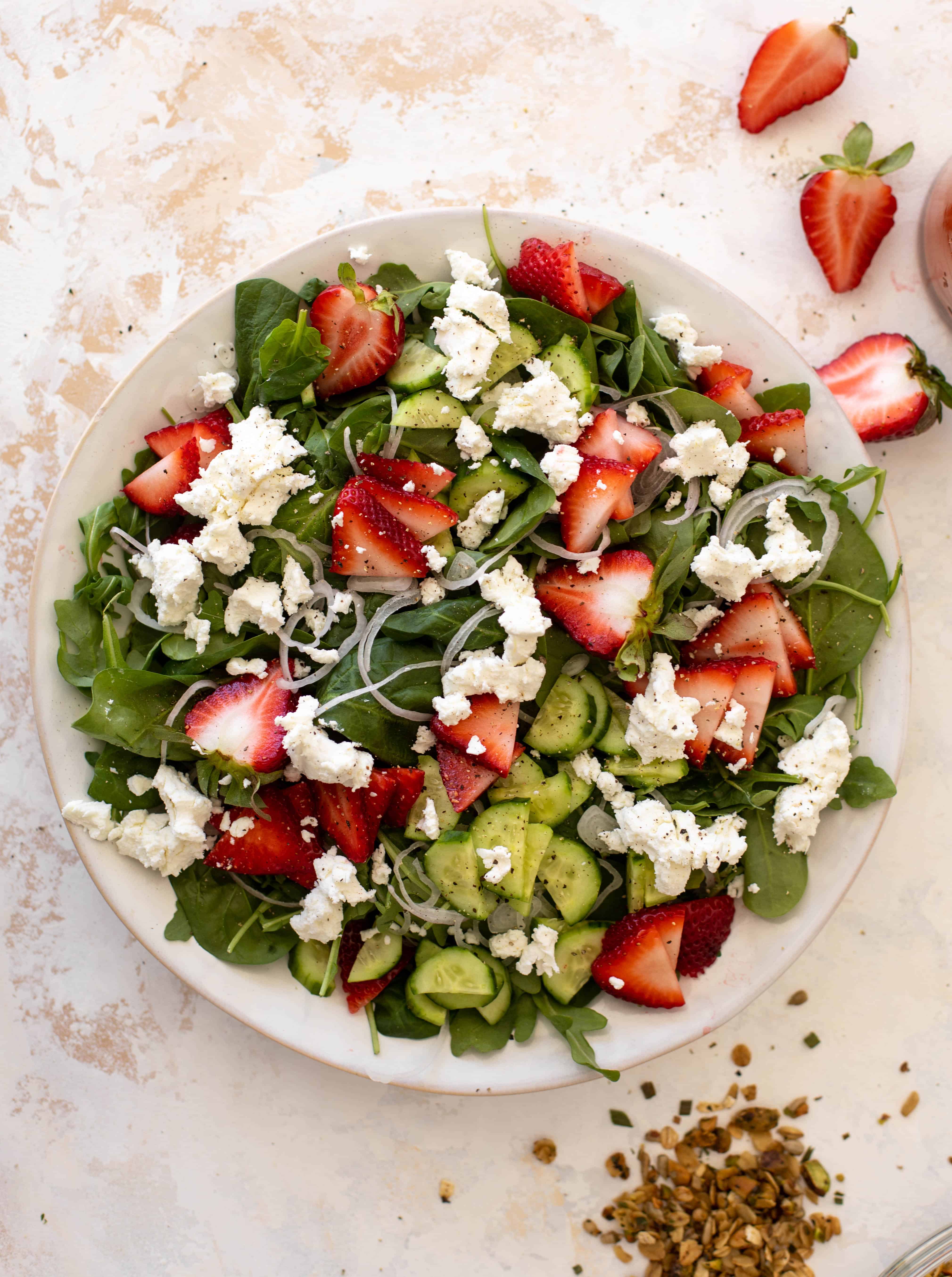Strawberry Cucumber Salad with Savory Granola