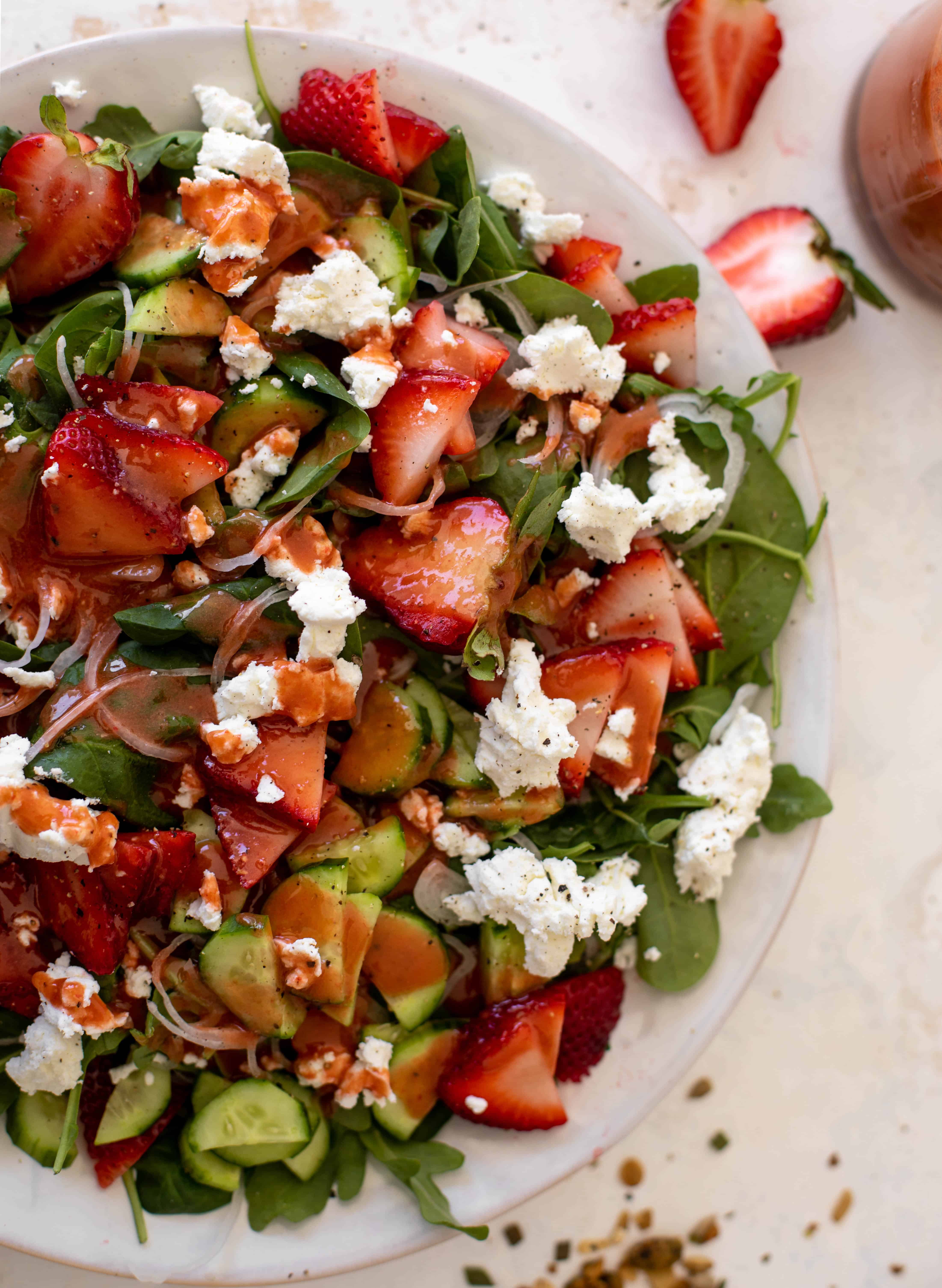 Strawberry Cucumber Salad with Savory Granola
