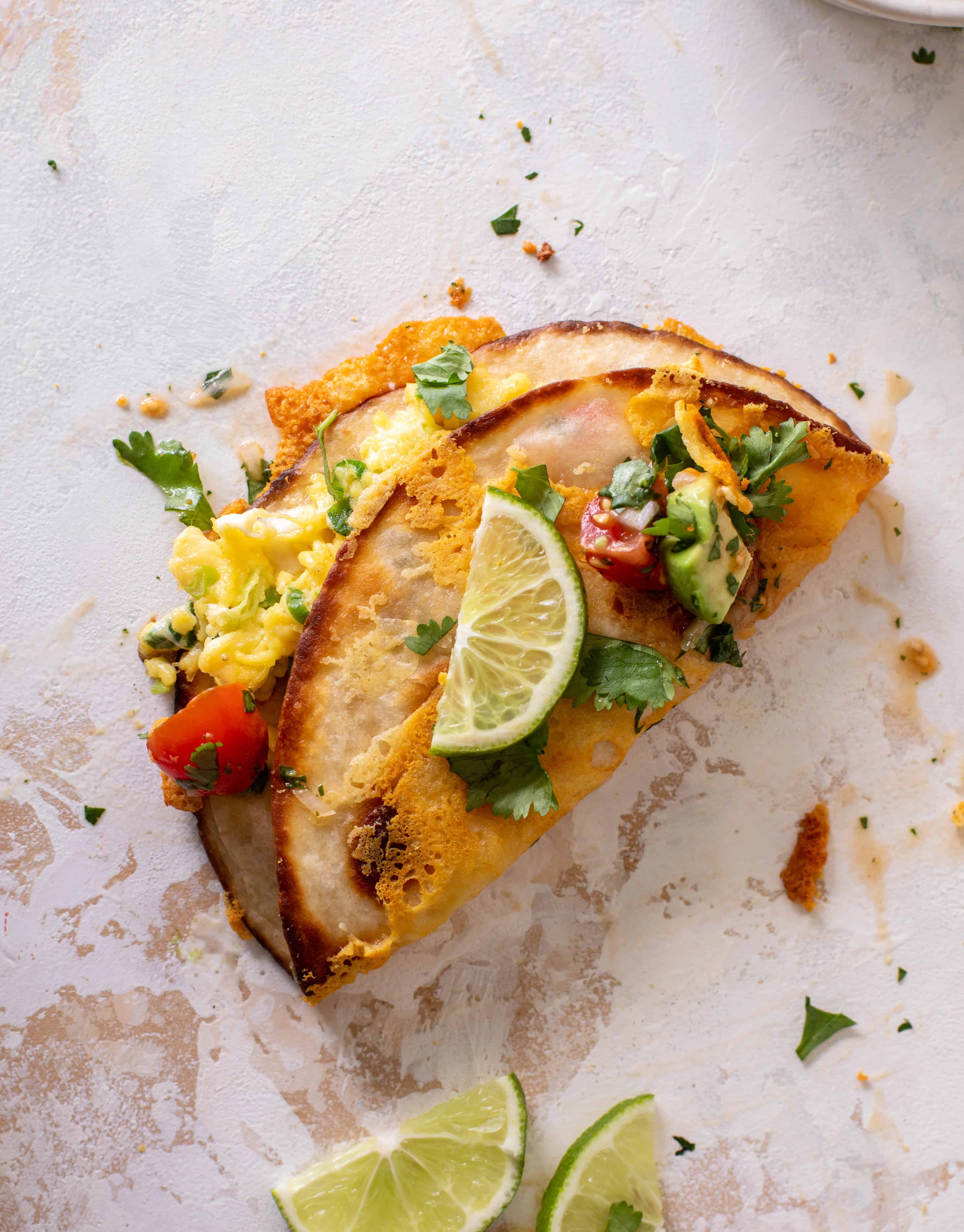 crispy cheesy breakfast tacos