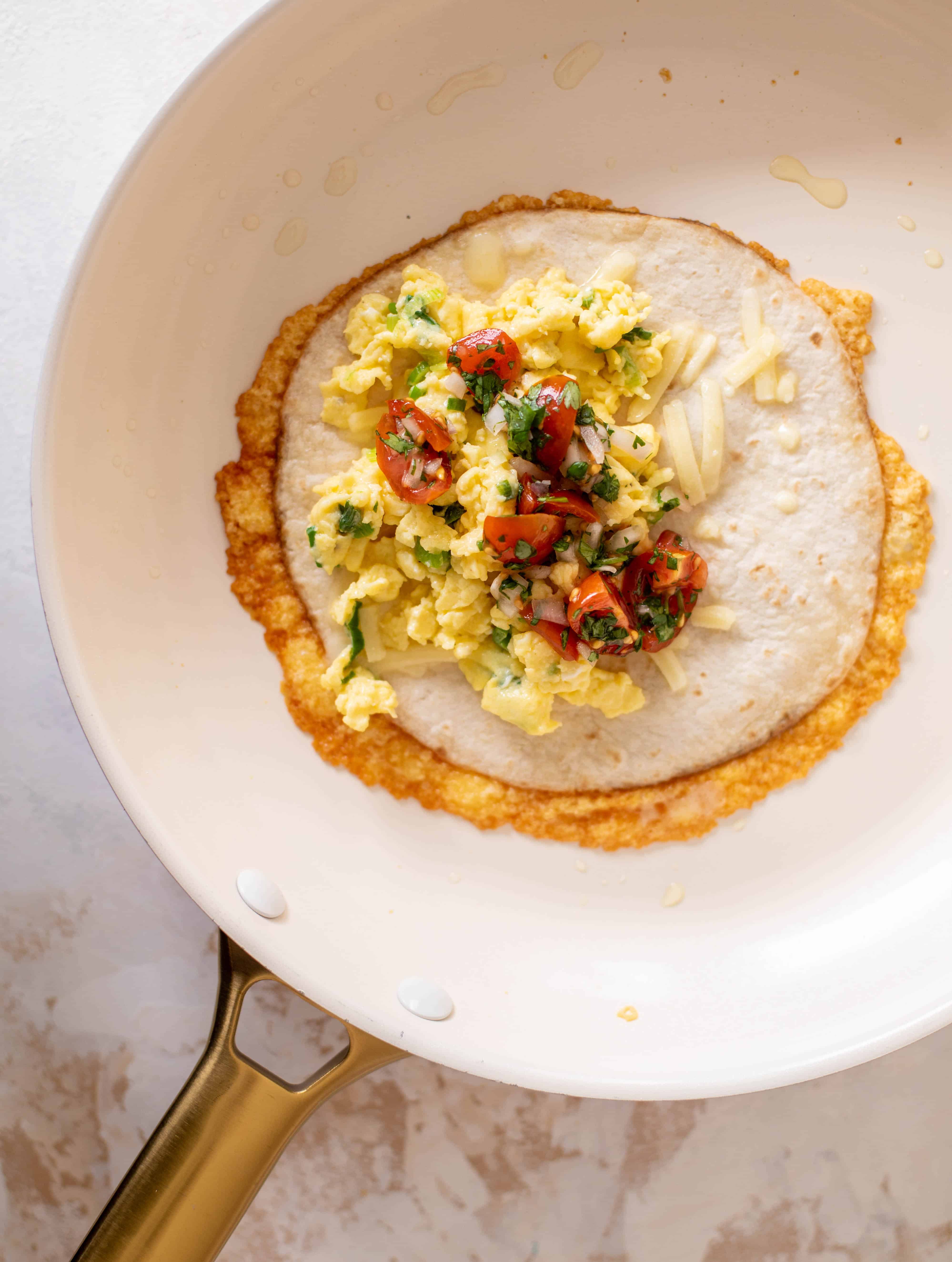 crispy cheesy breakfast tacos