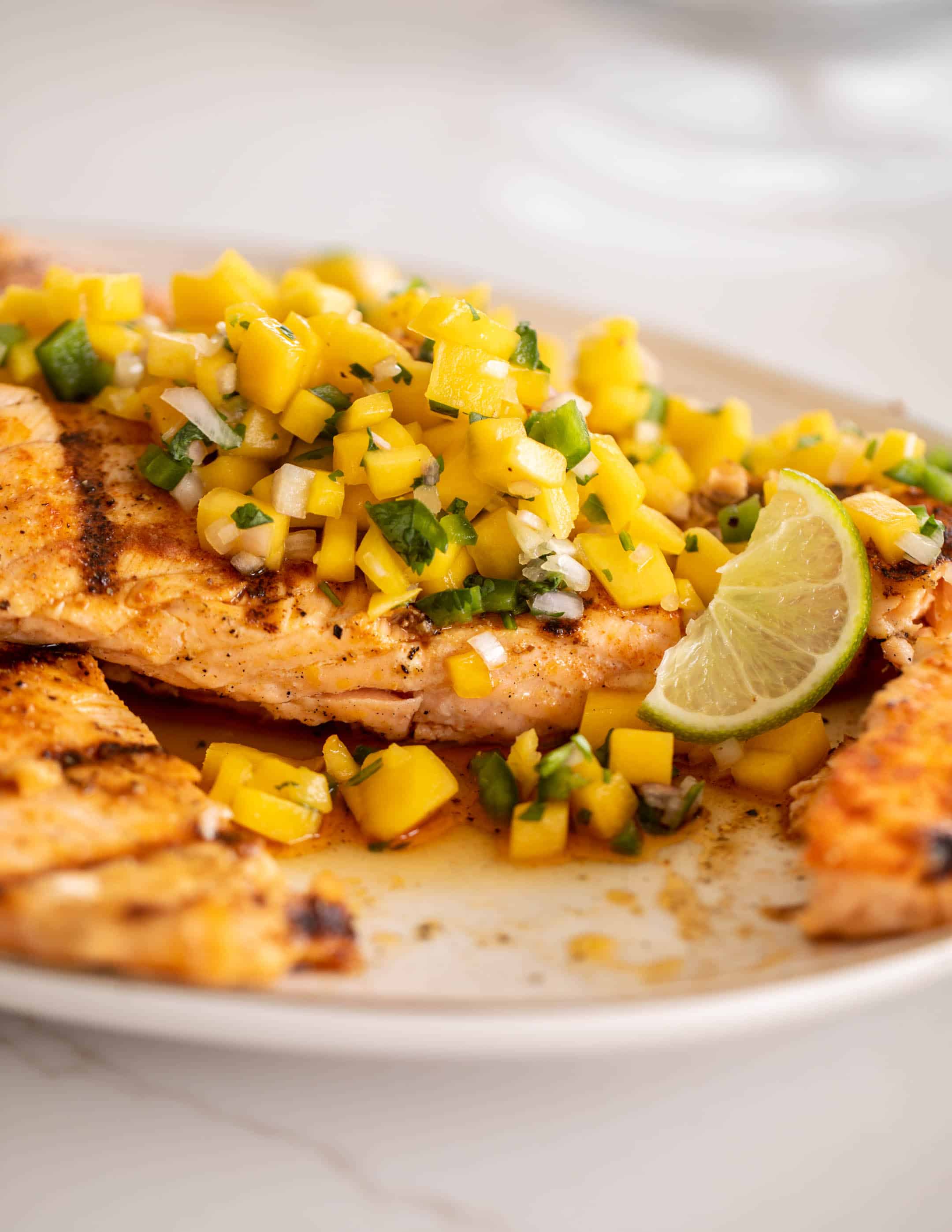 grilled salmon with mango salsa