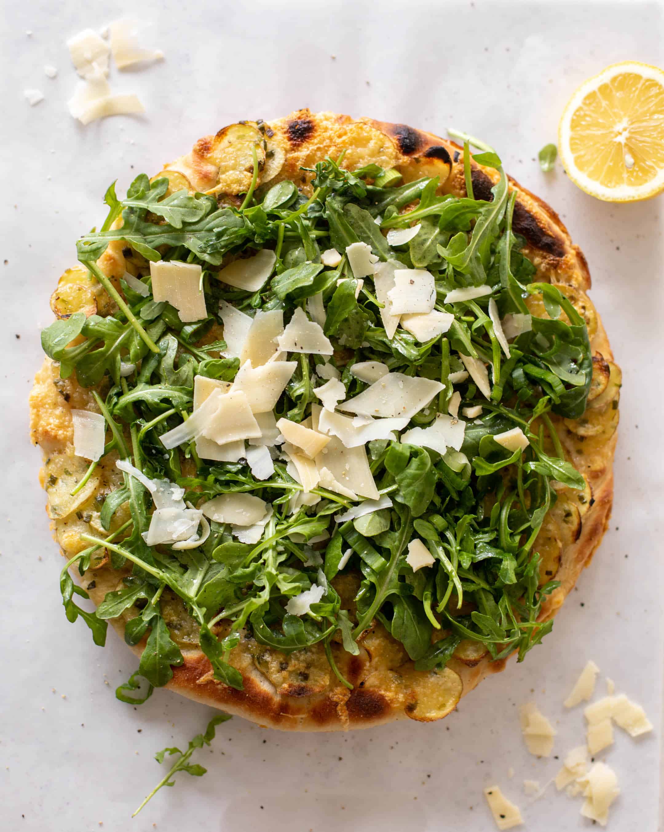 crispy potato & gruyere pizza