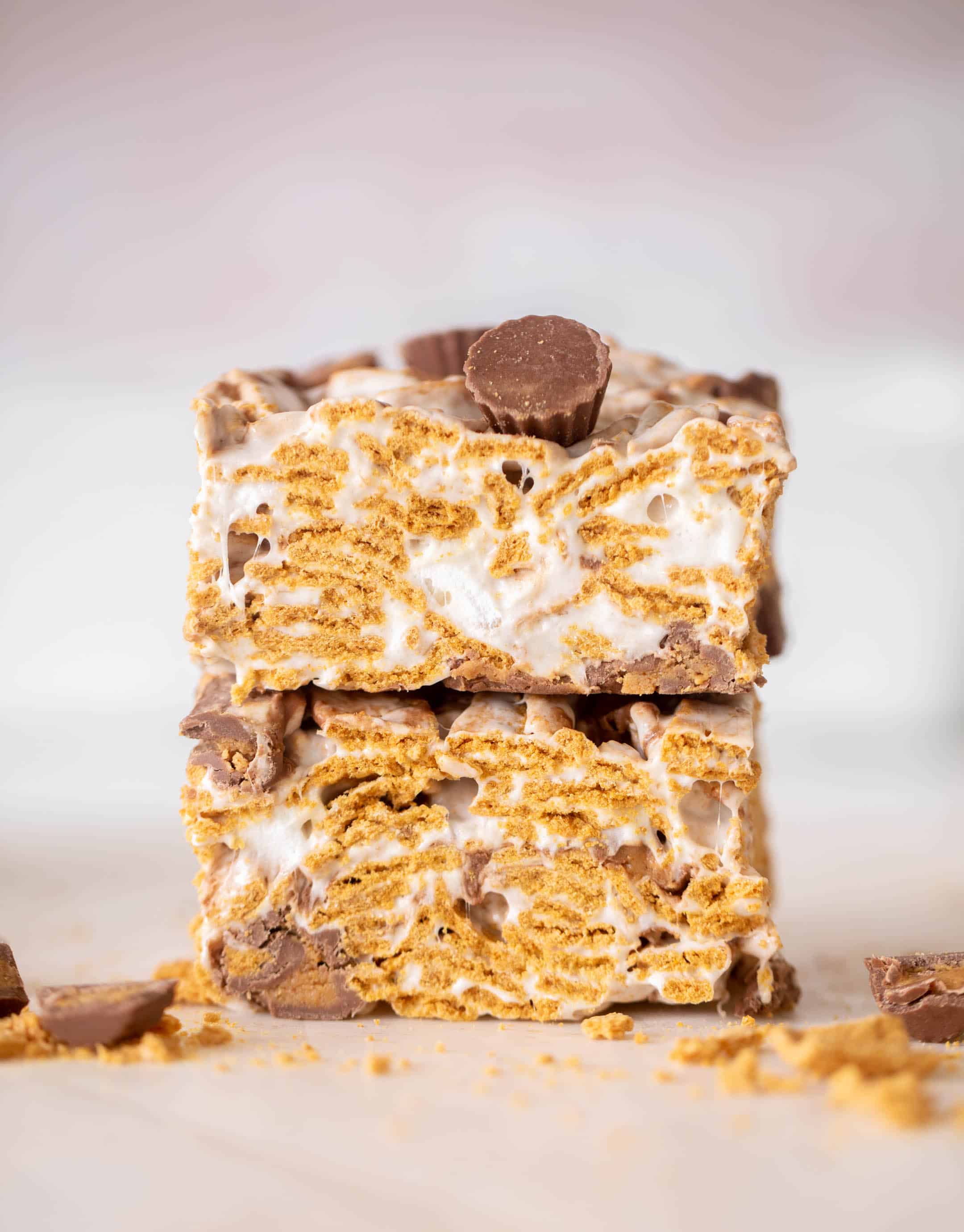 peanut butter cup golden grahams smores bars