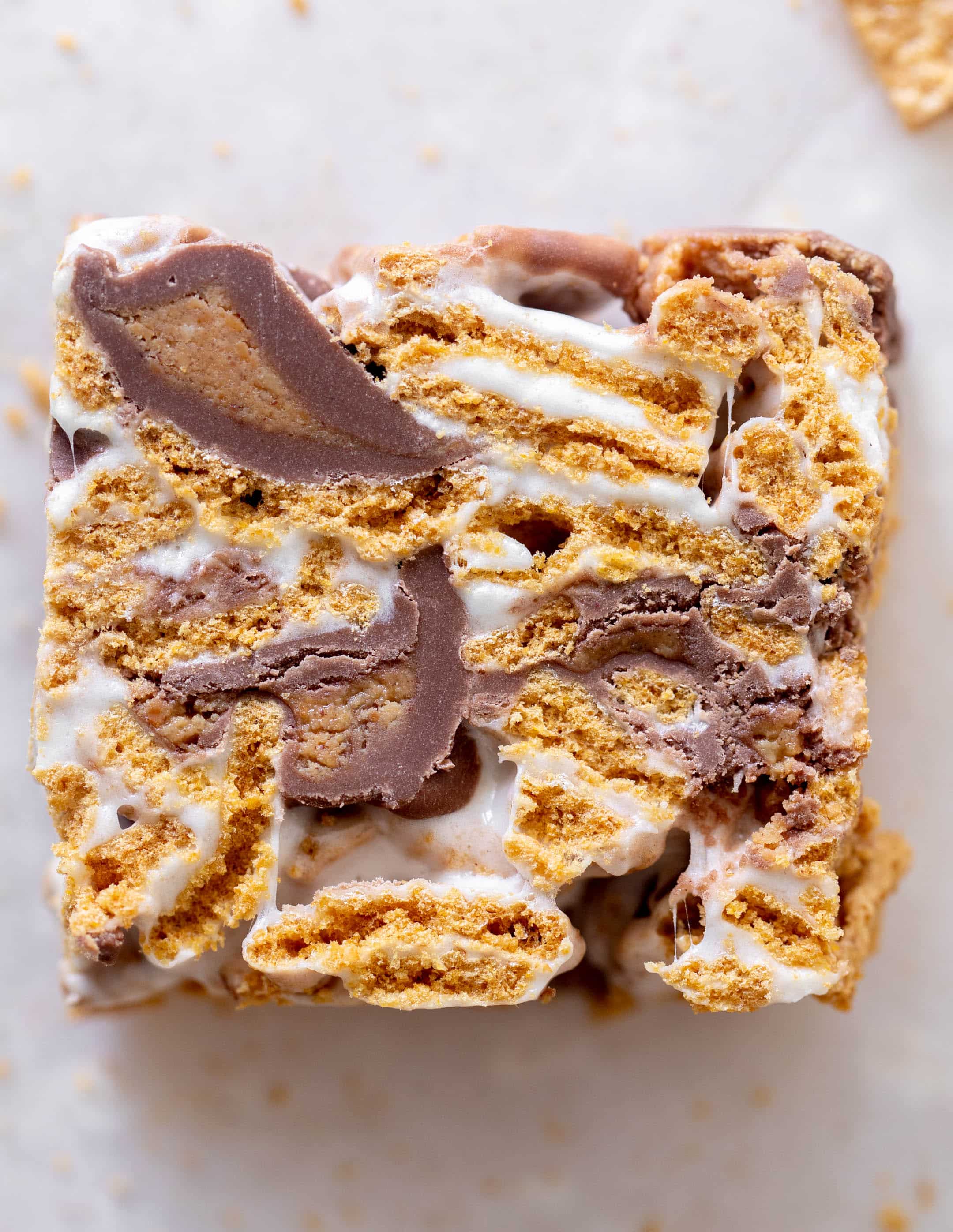 peanut butter cup golden grahams smores bars