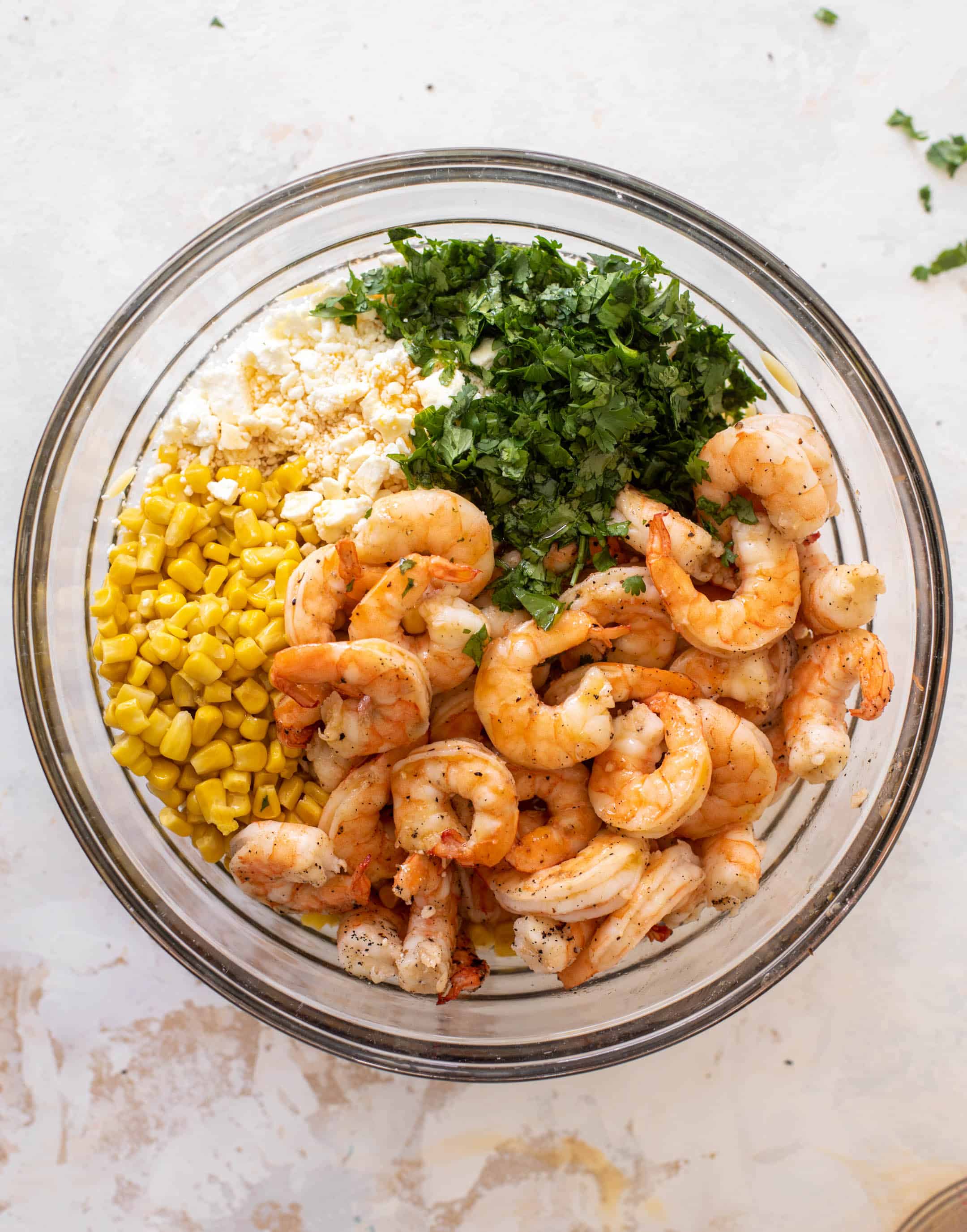 grilled shrimp, corn & feta orzo