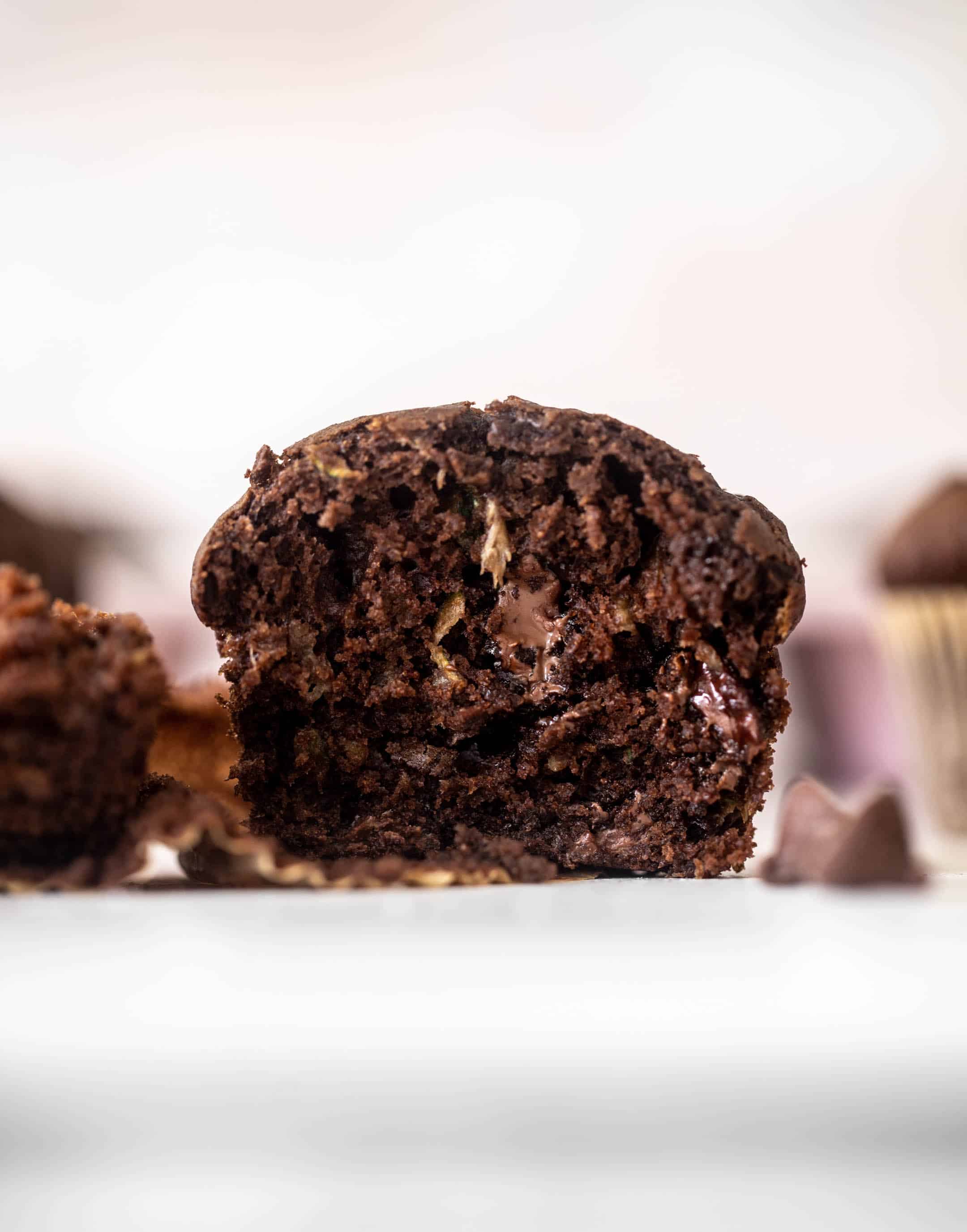 double chocolate zucchini muffins