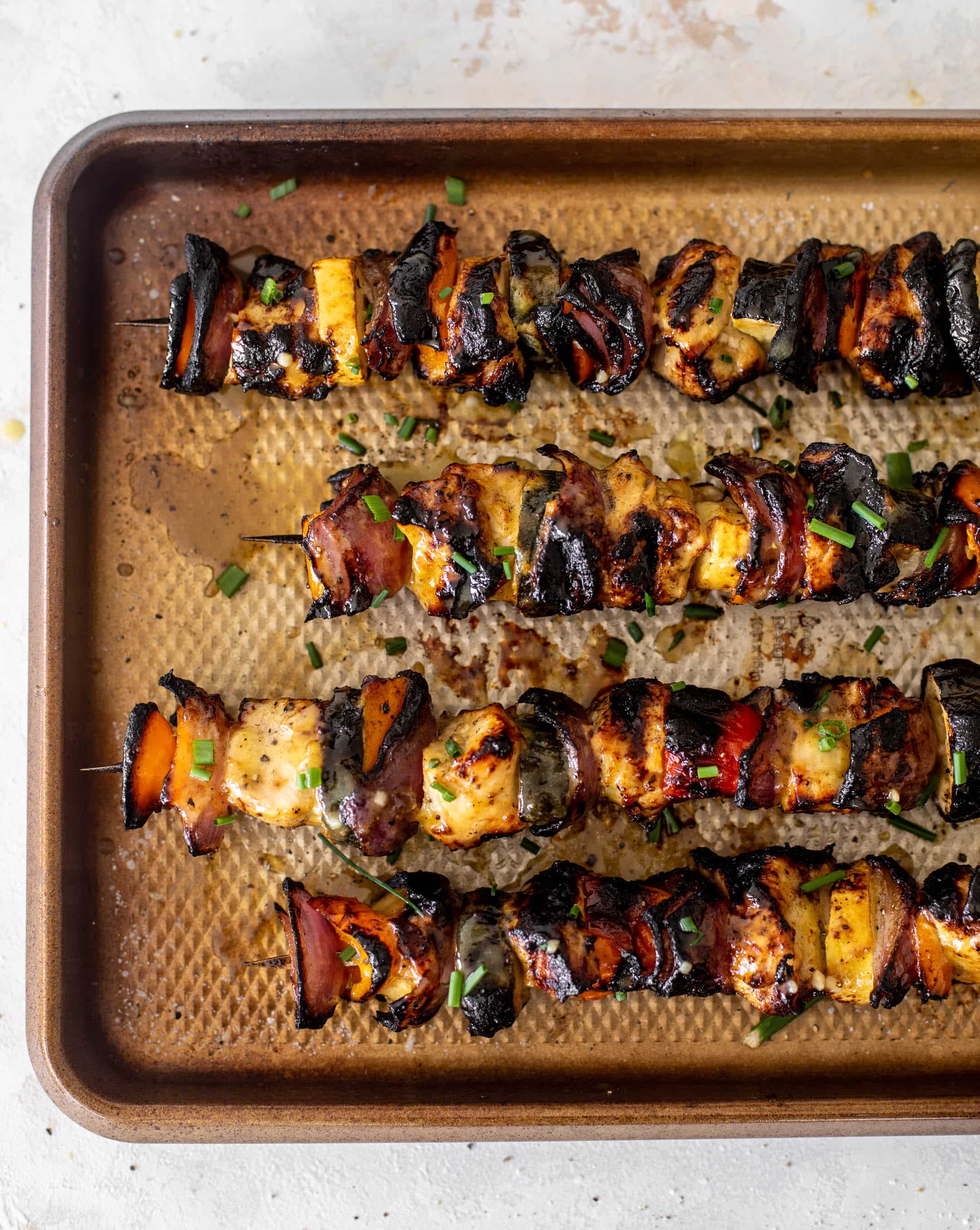 grilled honey mustard chicken skewers