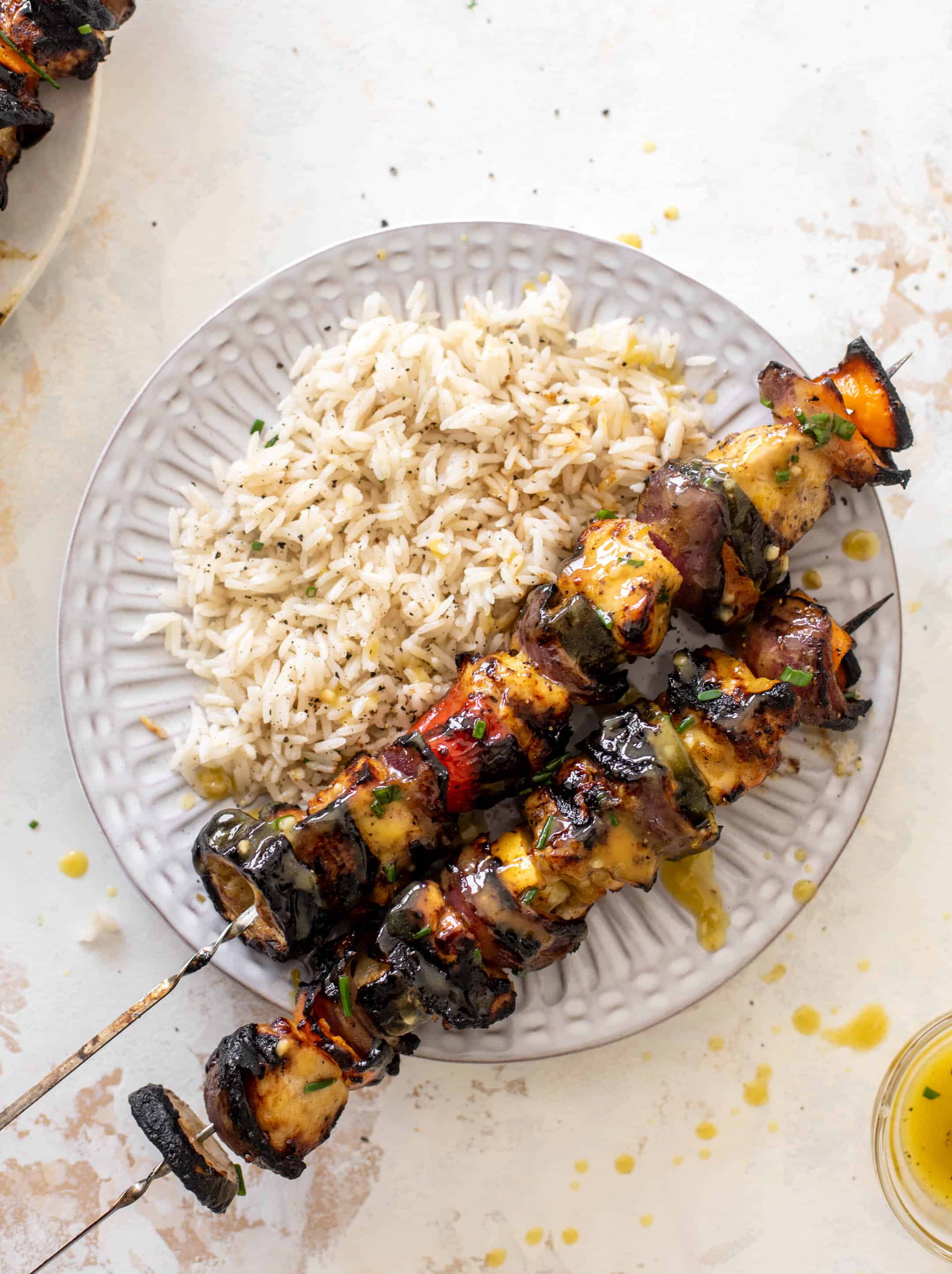 grilled honey mustard chicken skewers