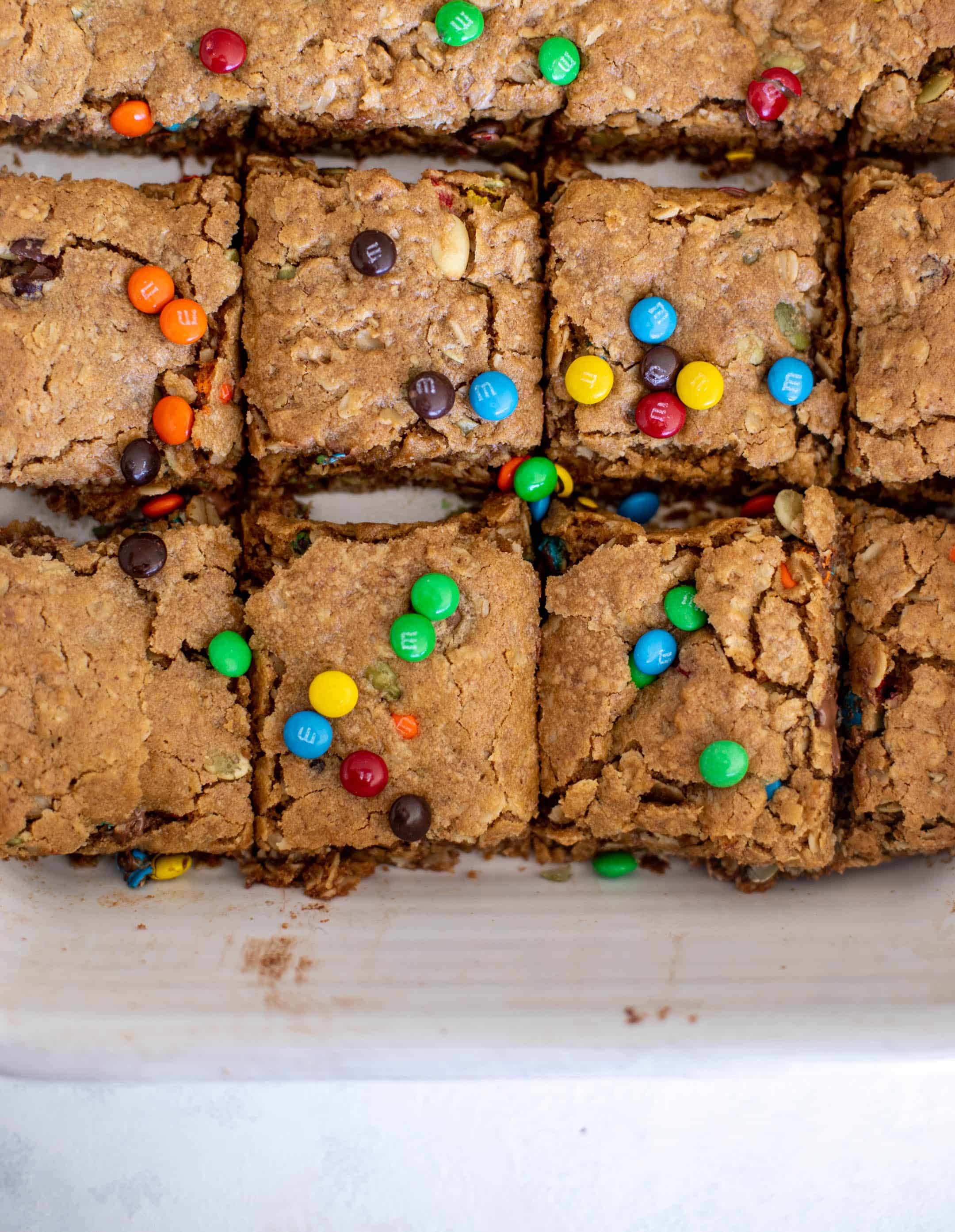 autumn monster cookie bars