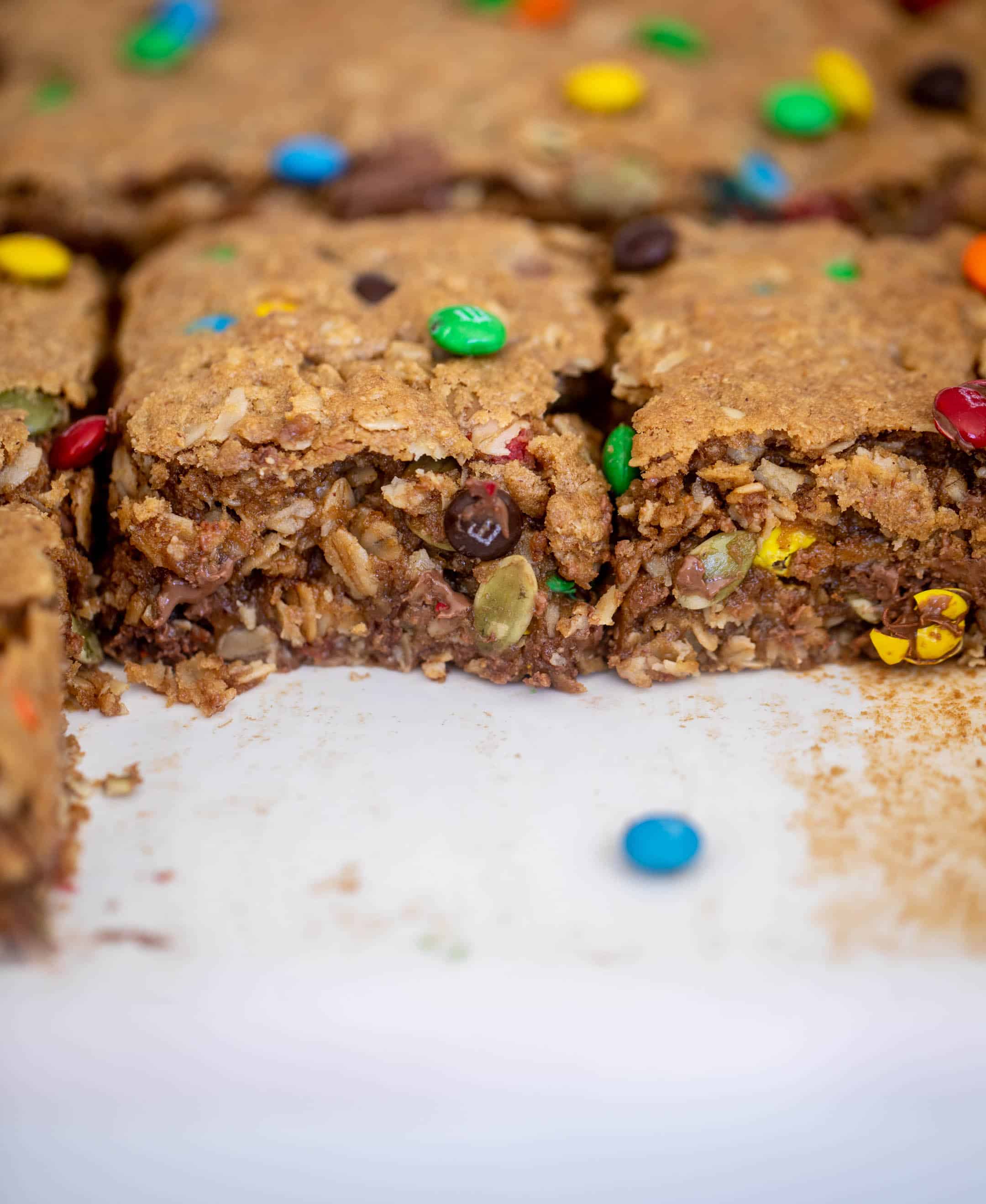 autumn monster cookie bars