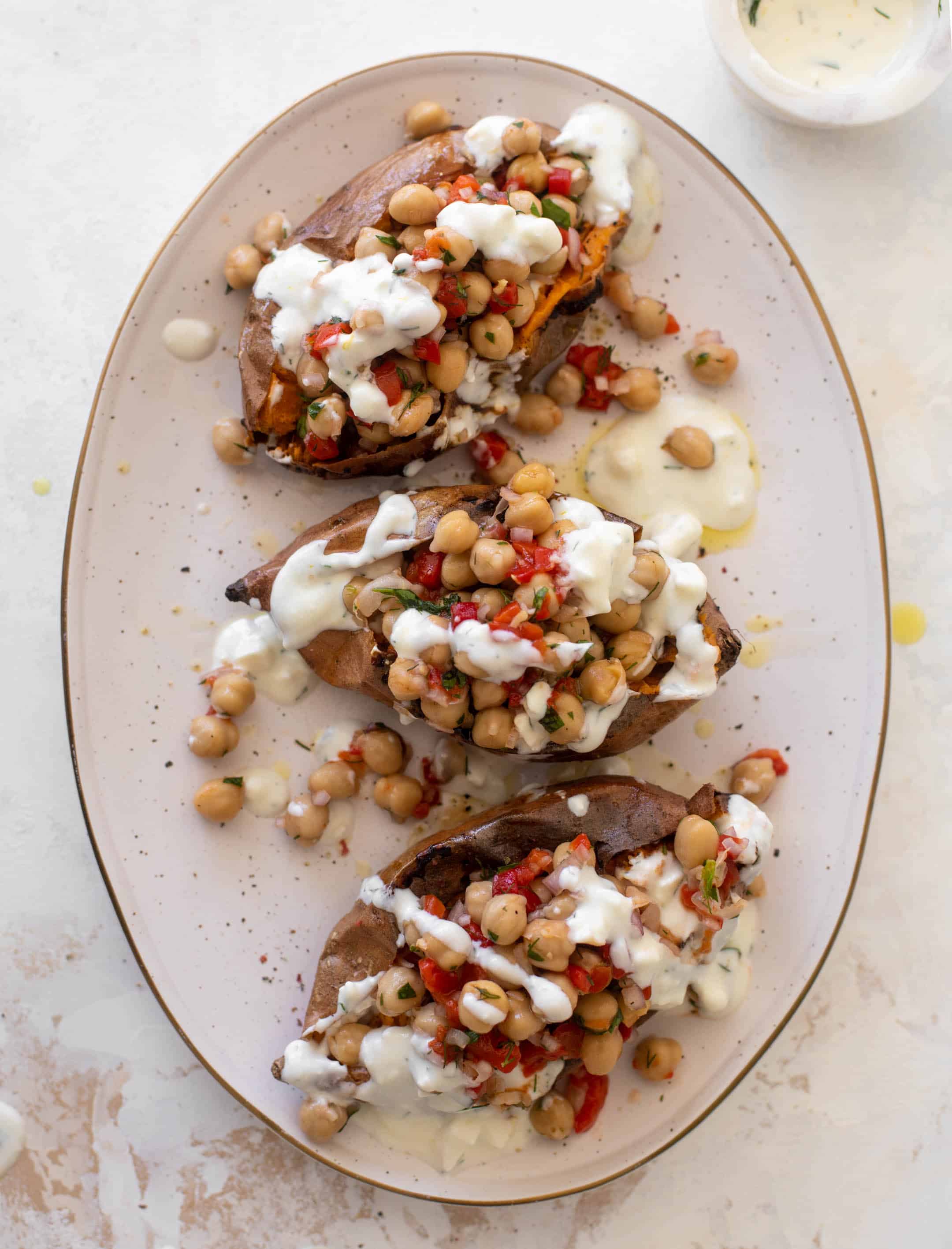 mediterranean stuffed sweet potatoes