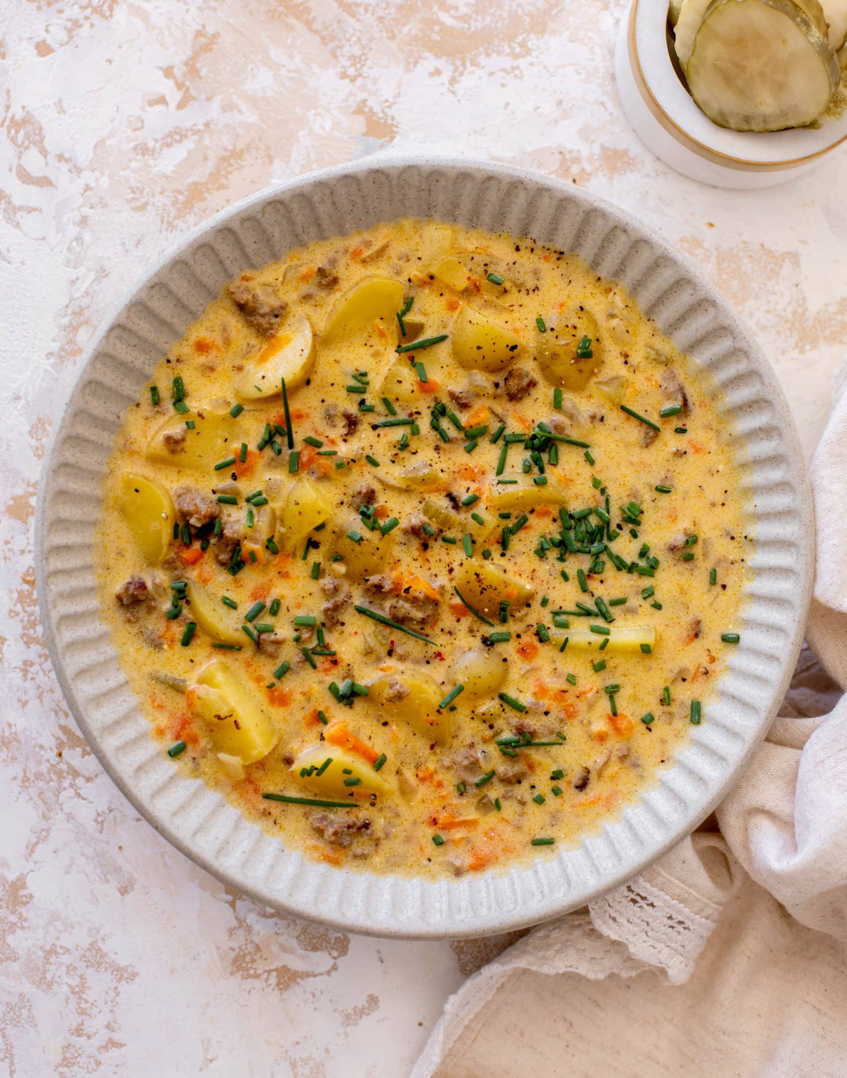 our favorite cheeseburger soup