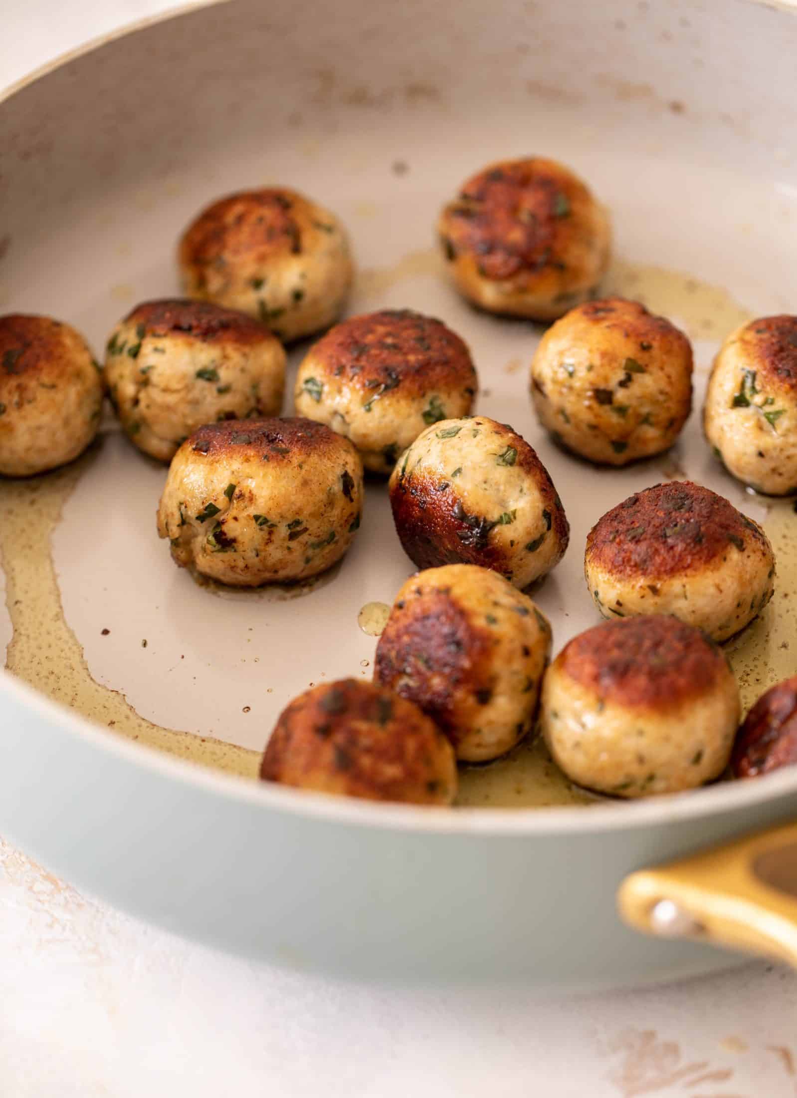 parmesan chicken meatballs with tomato orzo
