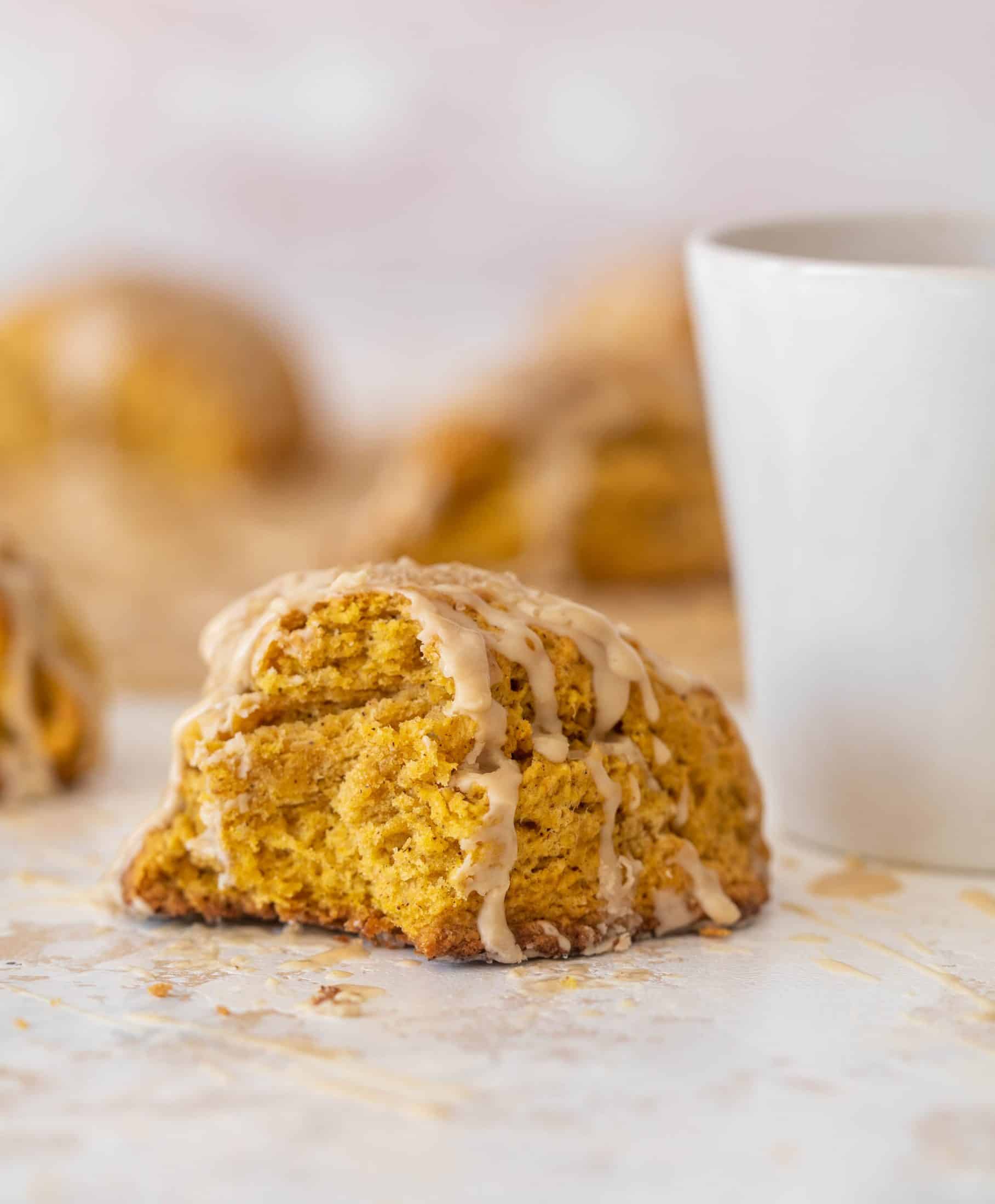 pumpkin scones with espresso glaze
