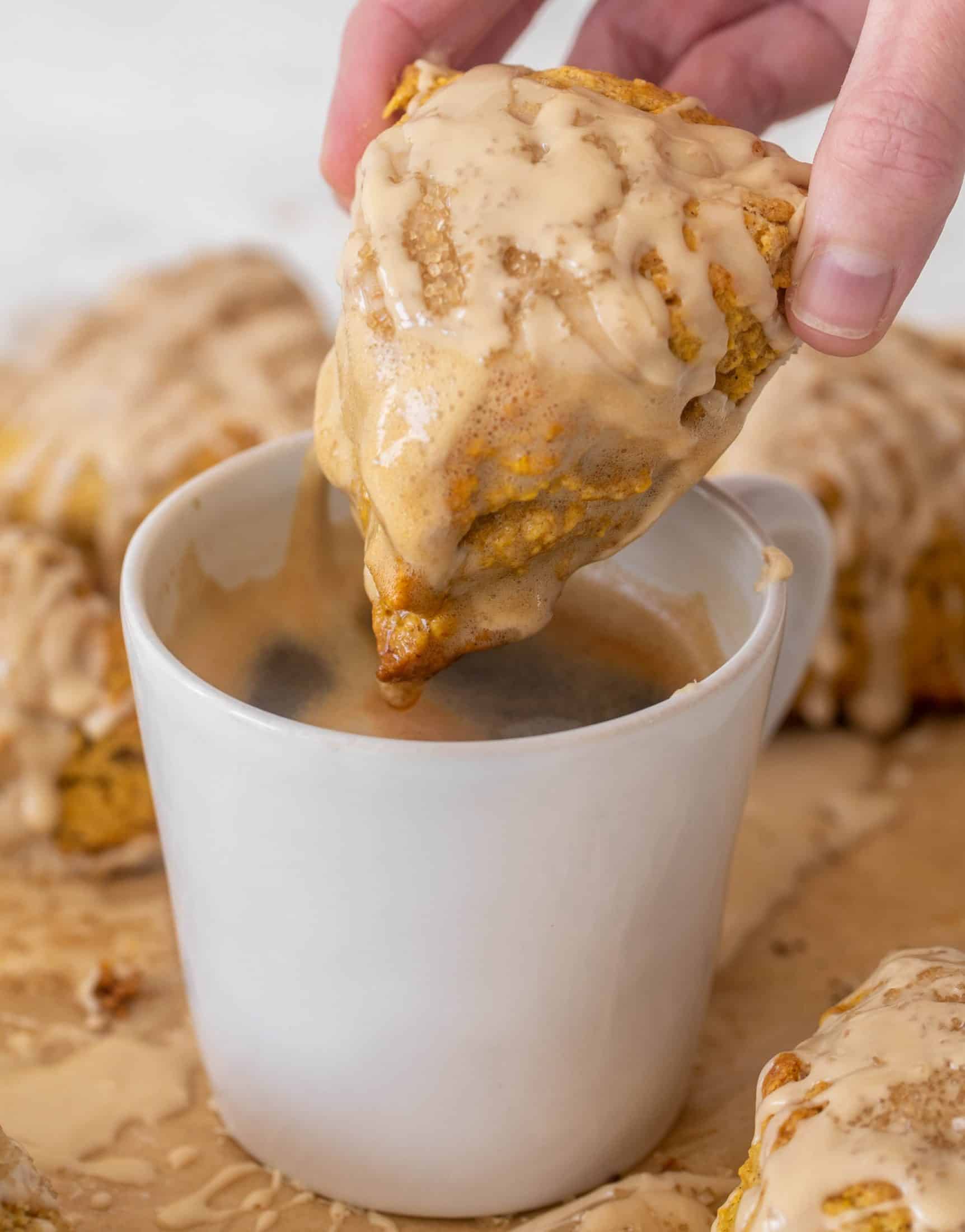 pumpkin scones with espresso glaze