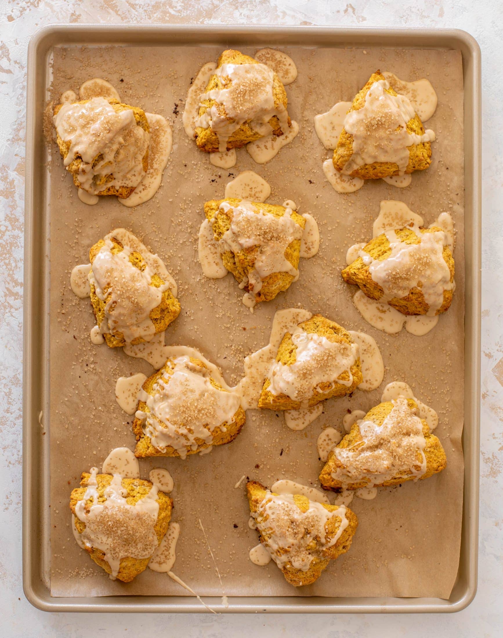pumpkin scones with espresso glaze