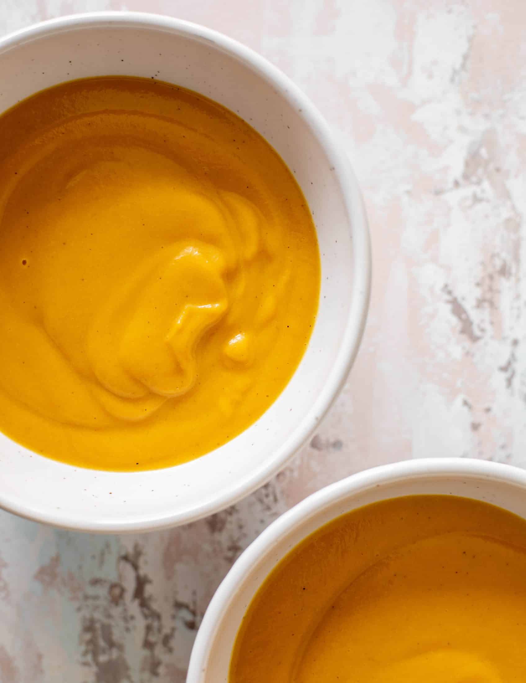 honeynut squash soup with buttered popcorn