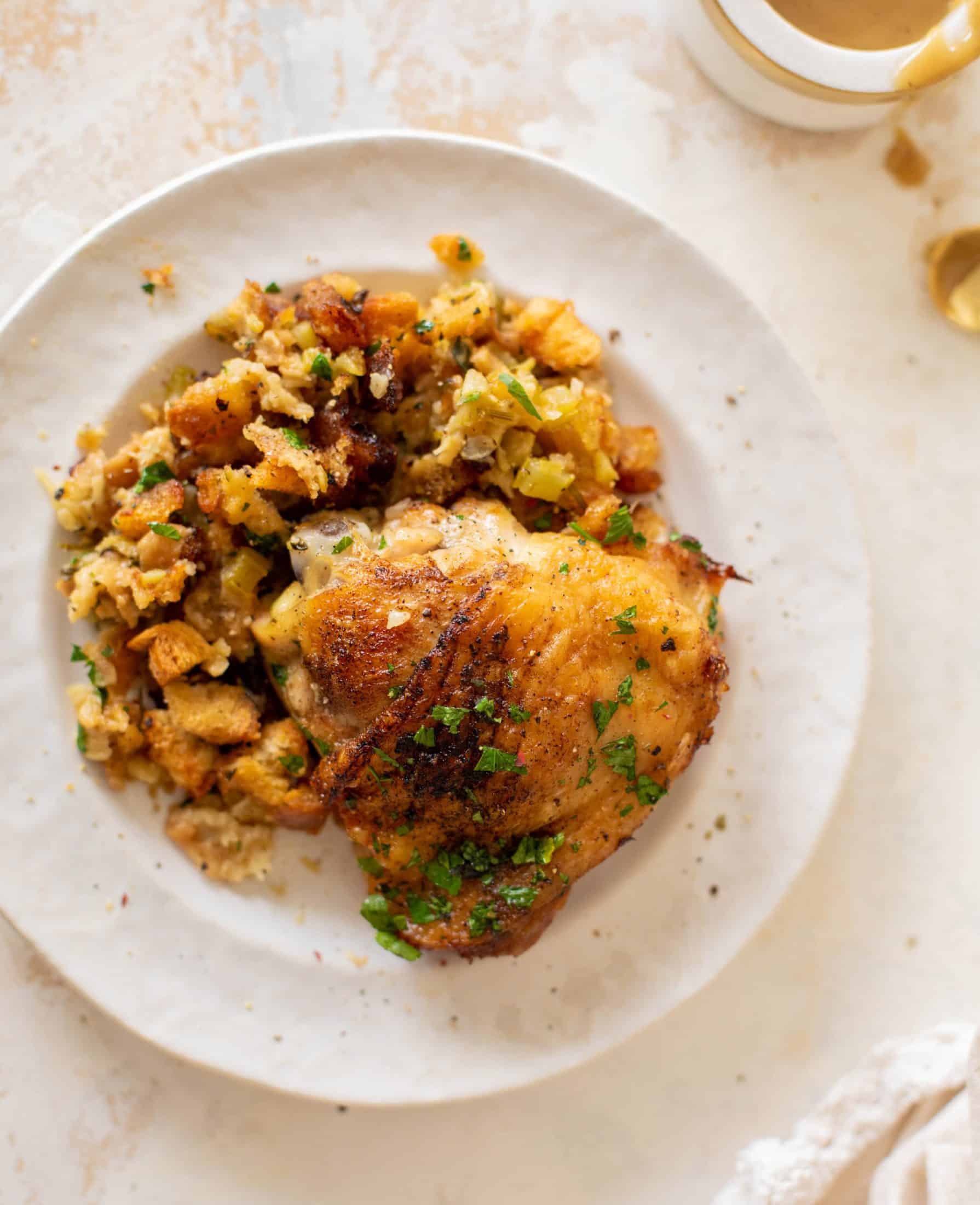 thanksgiving chicken and stuffing