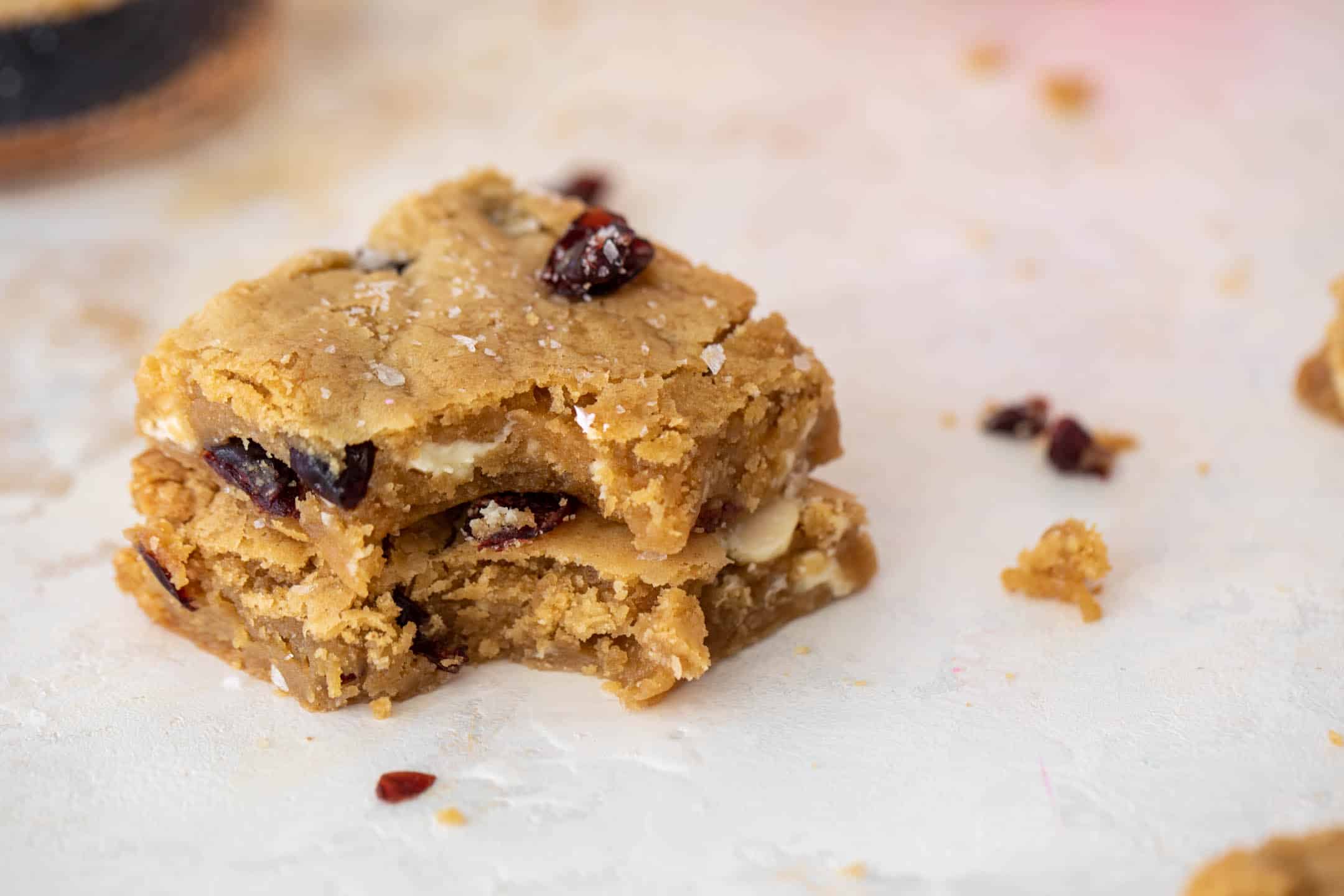 salted cranberry white chocolate cookie bars