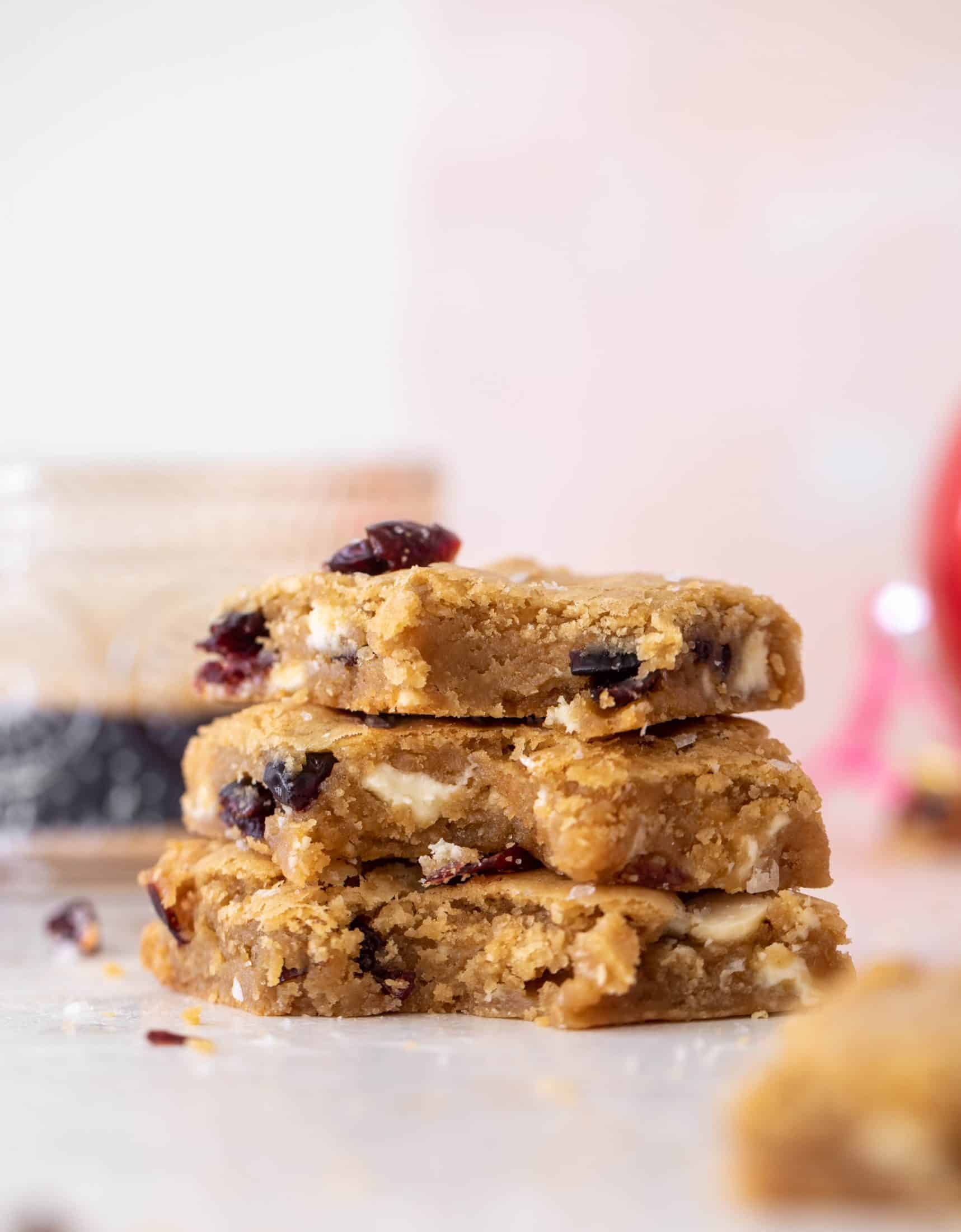 salted cranberry white chocolate cookie bars