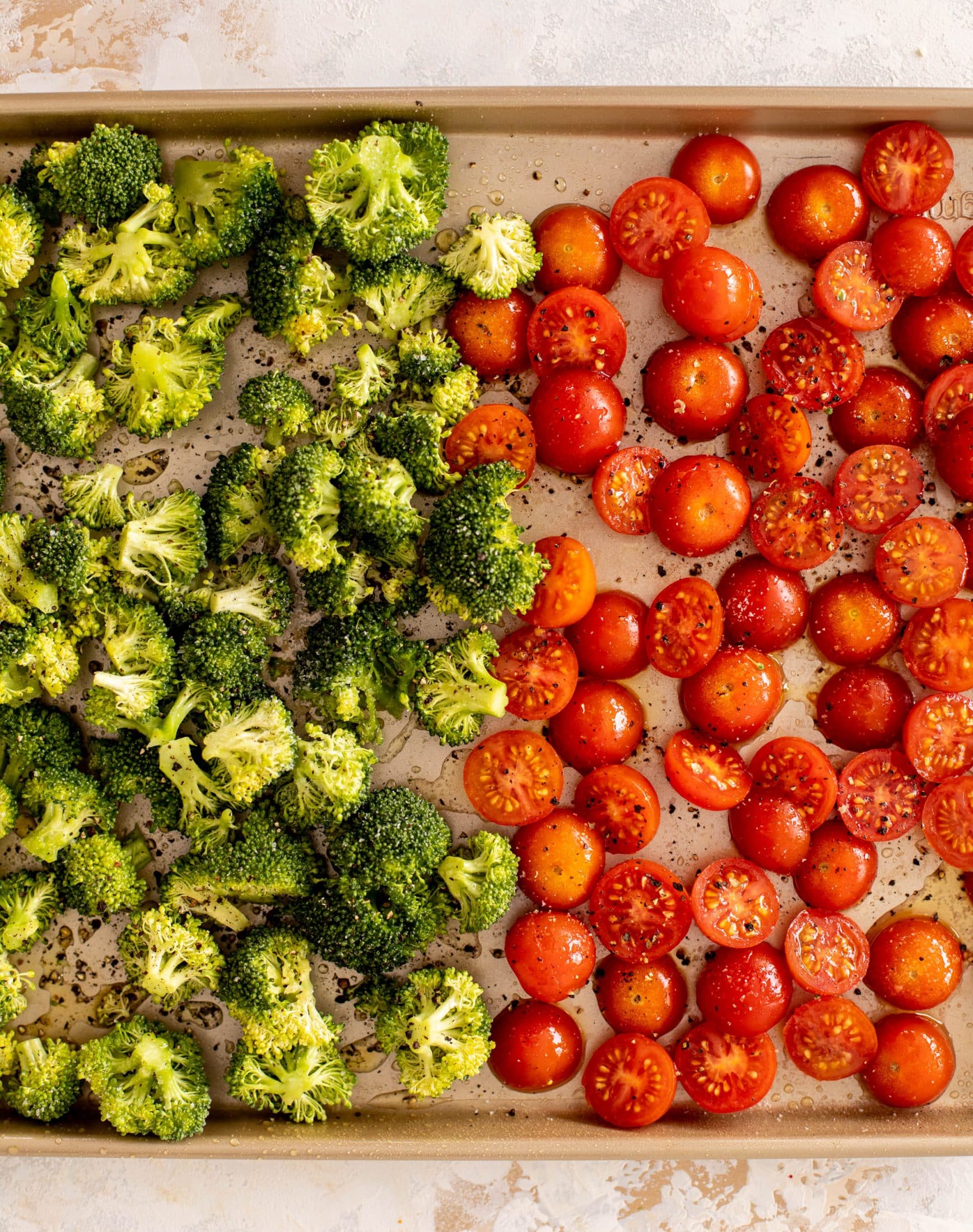 sheet pan shrimp tortellini & vegetables