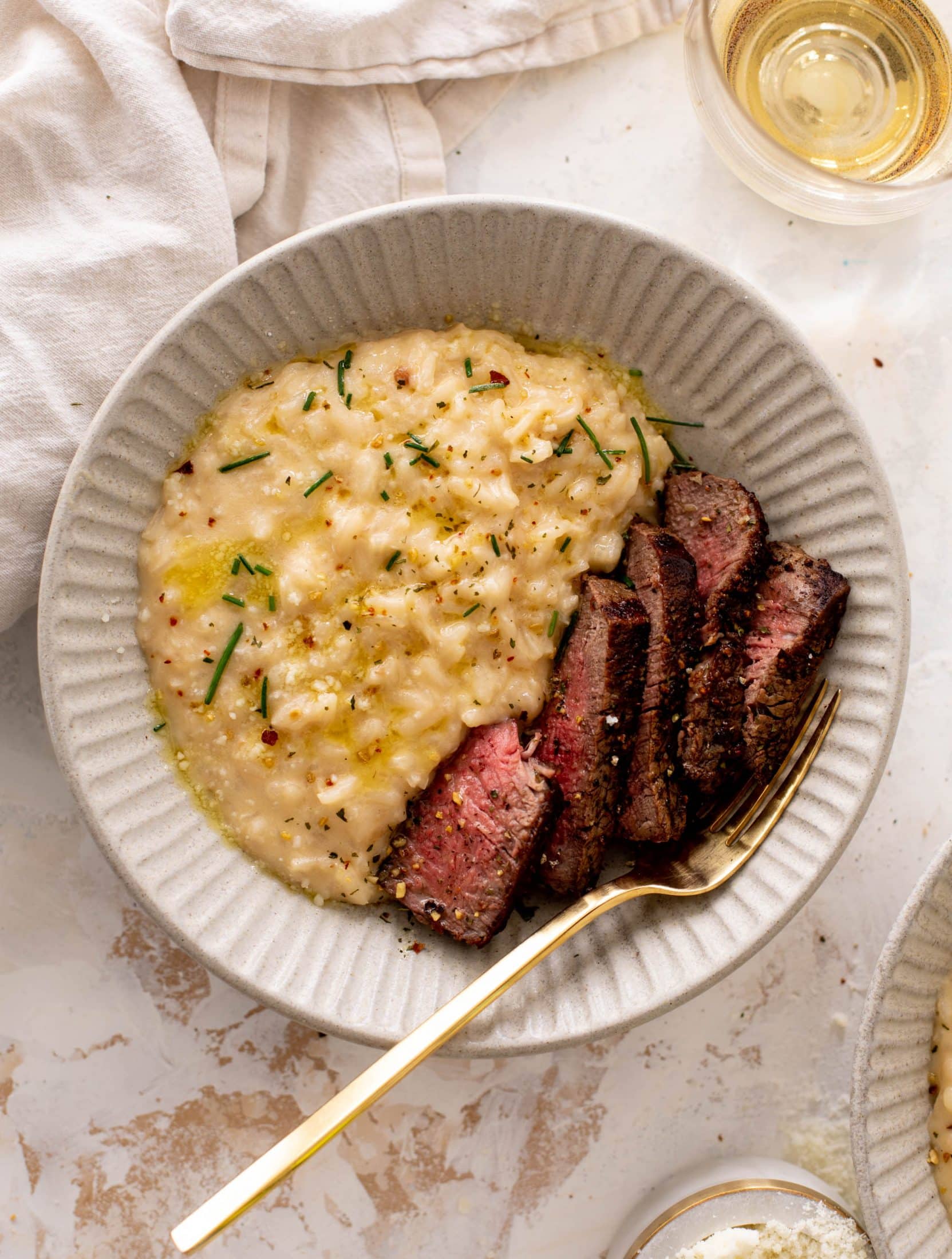mascarpone risotto with seared filet mignon