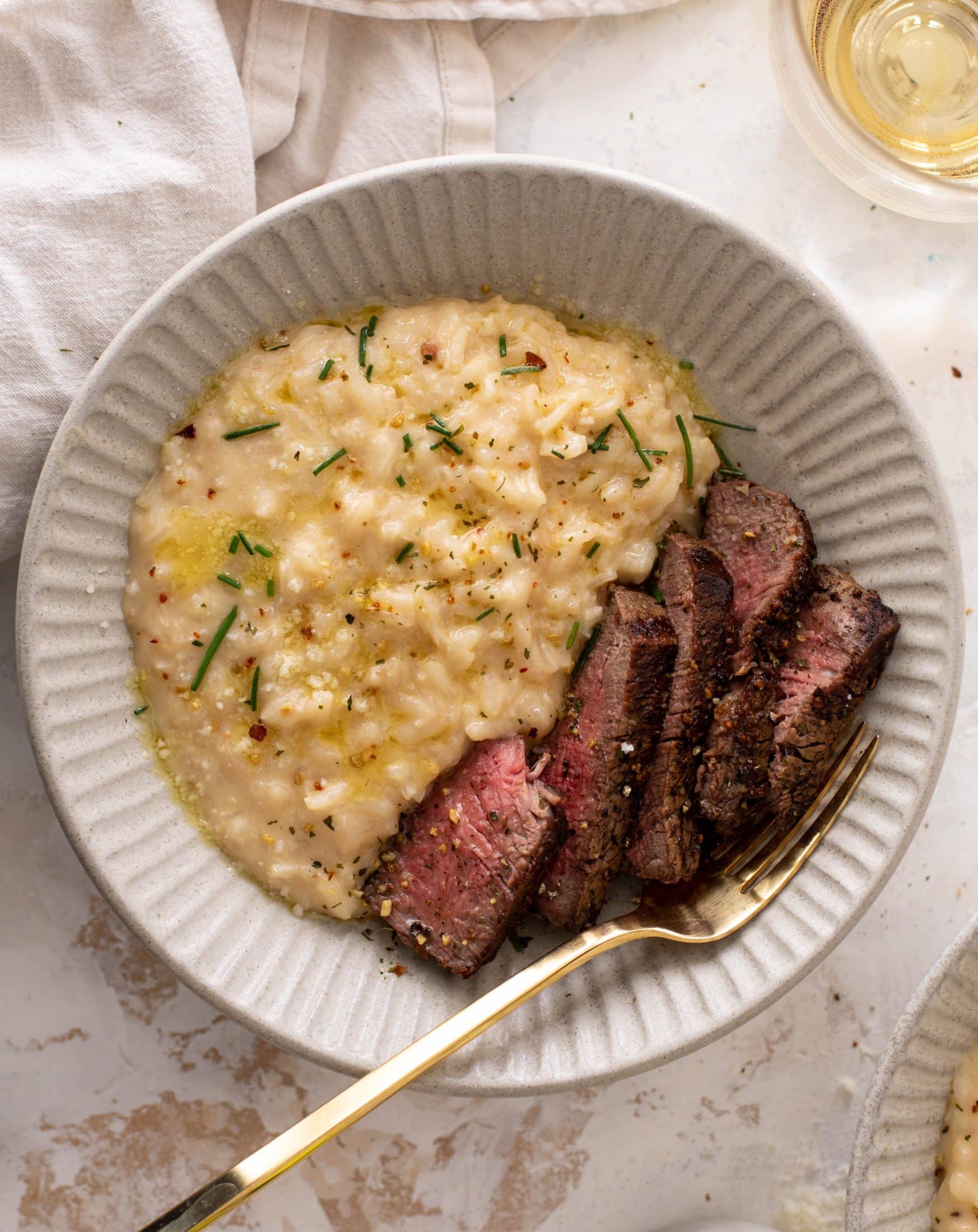 mascarpone risotto with seared filet mignon
