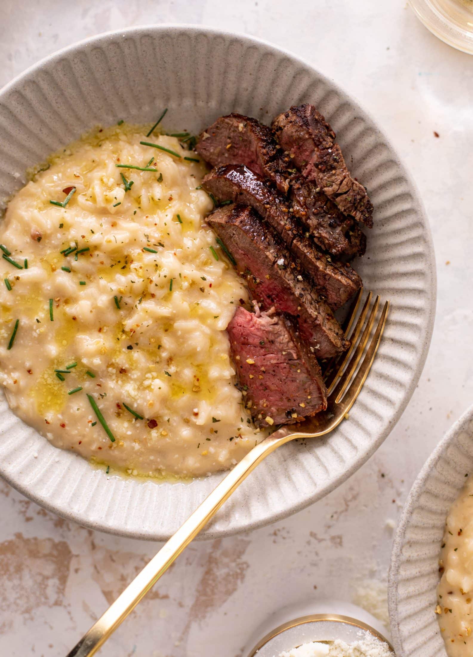 mascarpone risotto with seared filet mignon