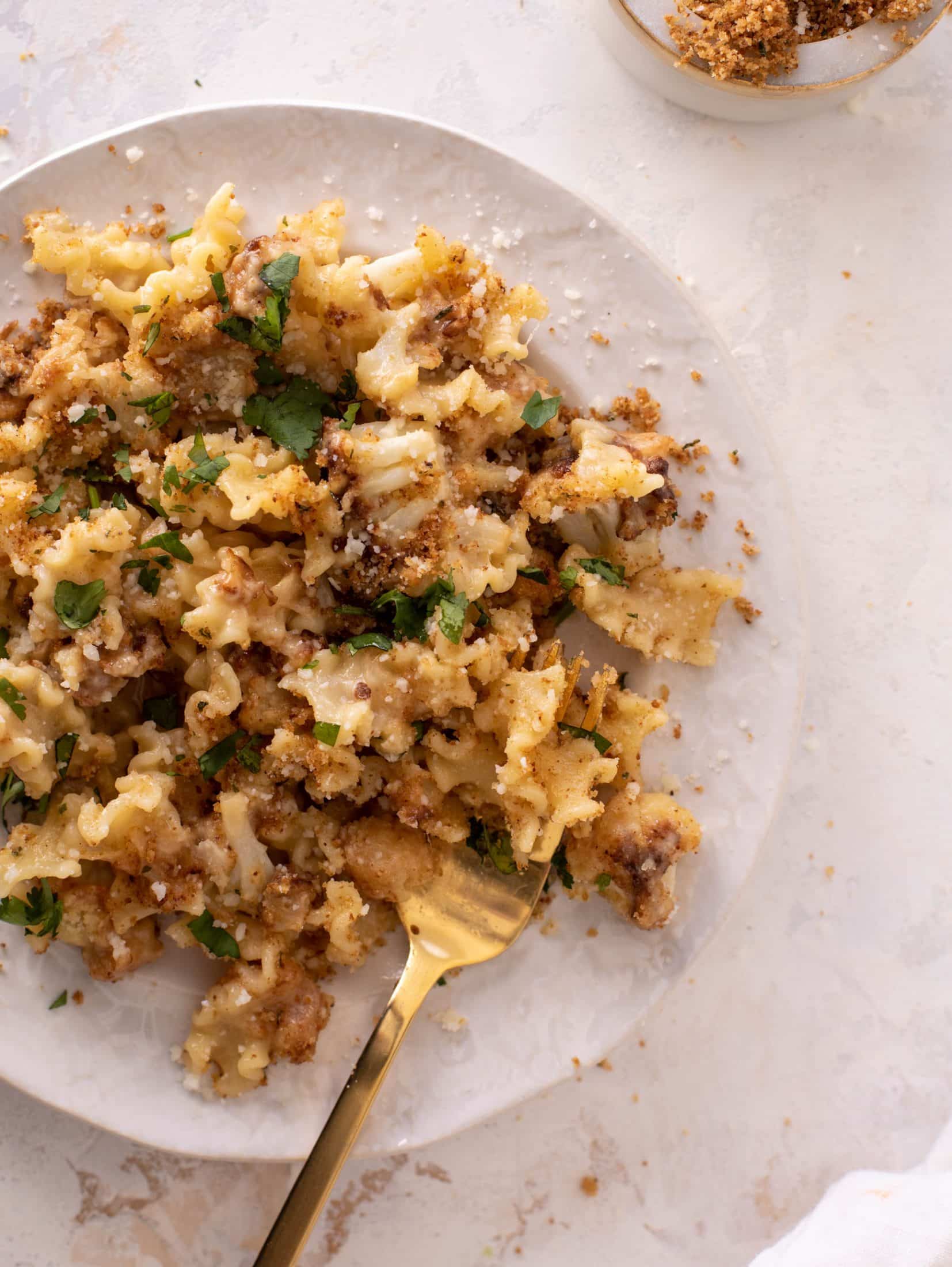 toasted cauliflower buttered noodles