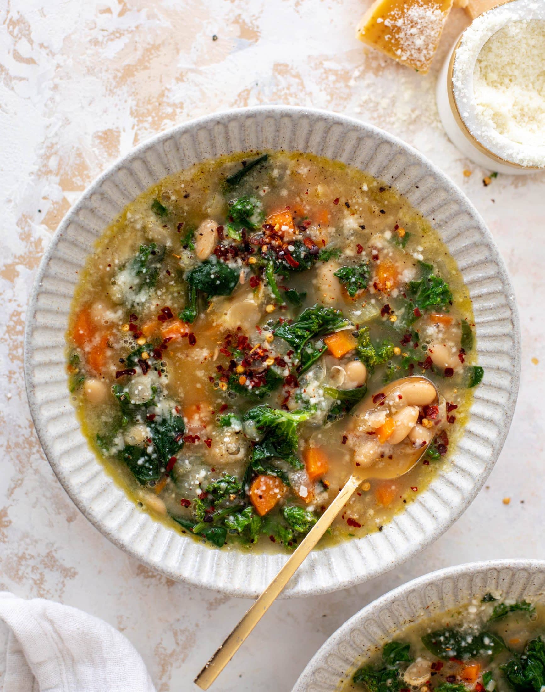 cozy white bean kale soup