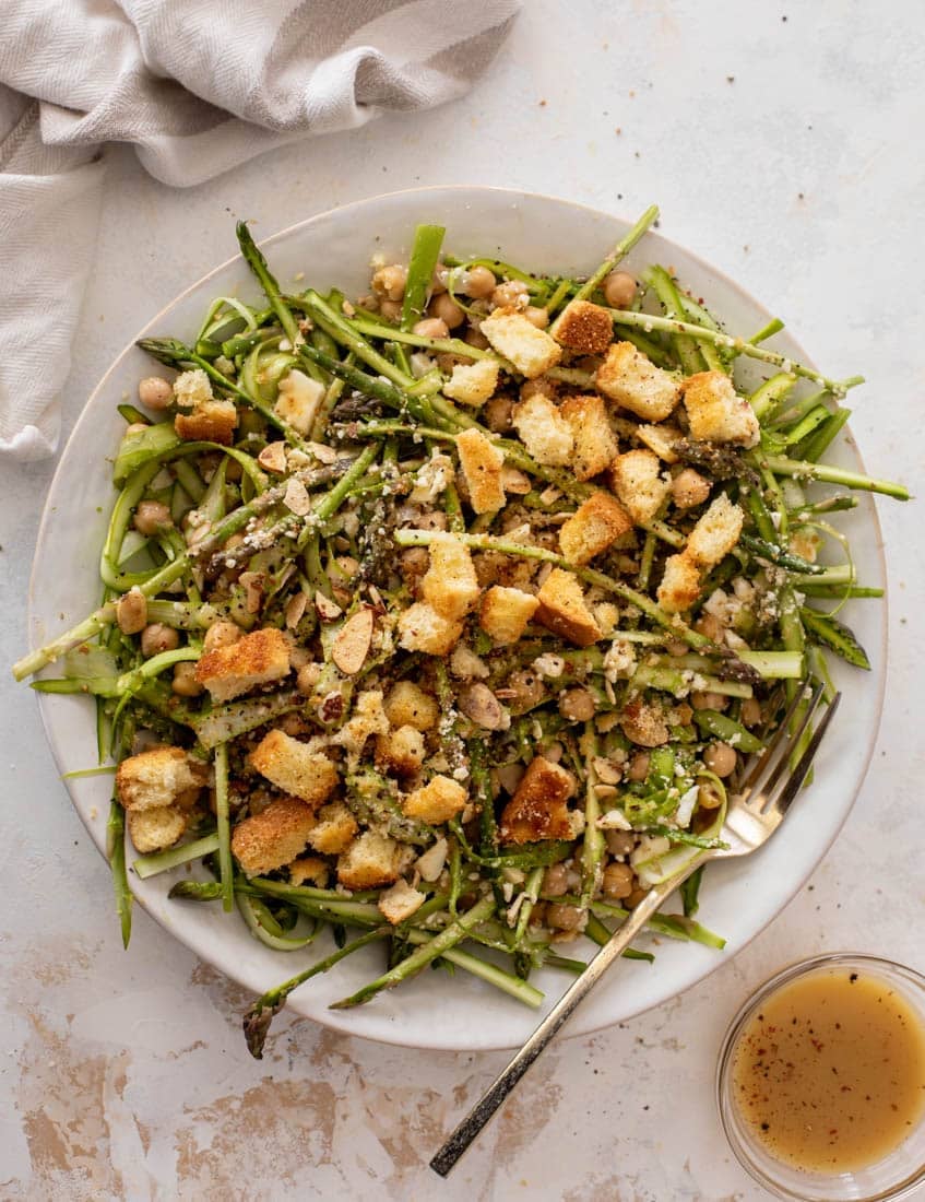 shaved asparagus salad with honey mustard vinaigrette
