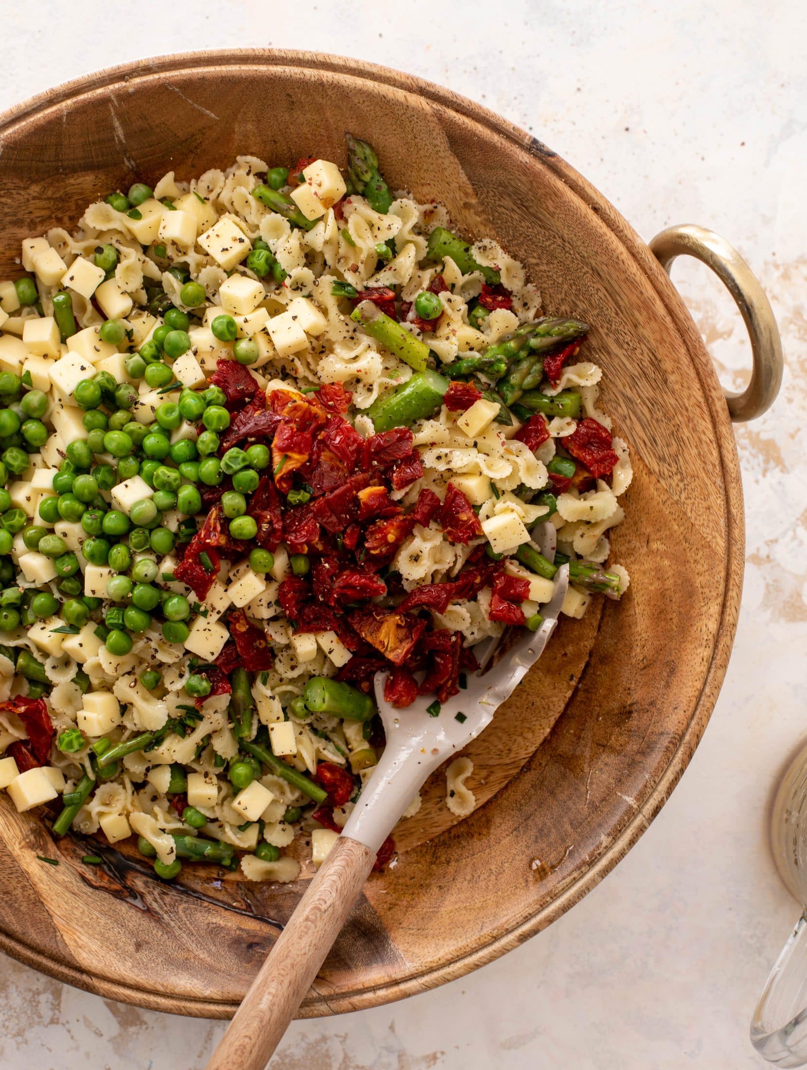 pasta chopped salad with sun dried tomato vinaigrette
