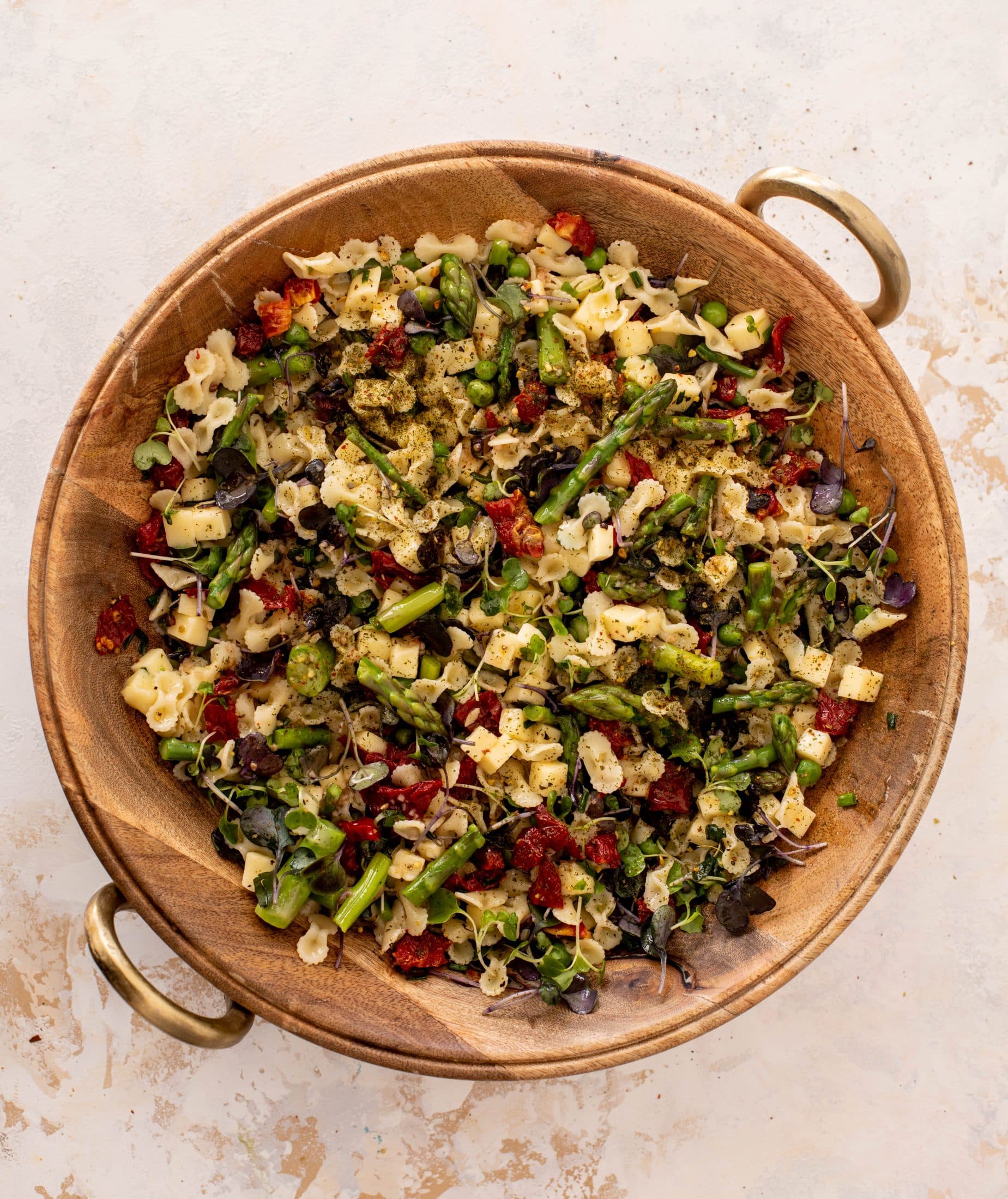 pasta chopped salad with sun dried tomato vinaigrette